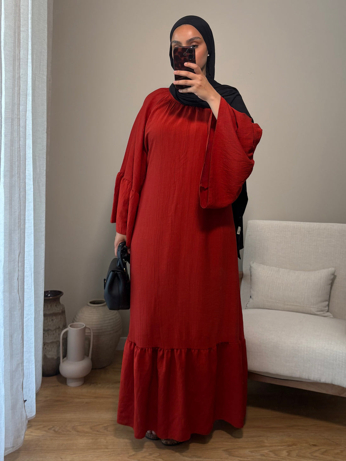 Robe à volant | Brique