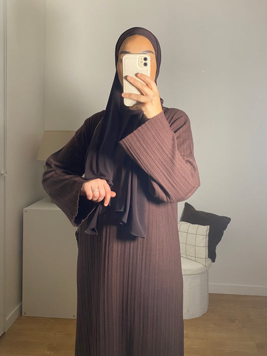 Robe Chaima plissée marron