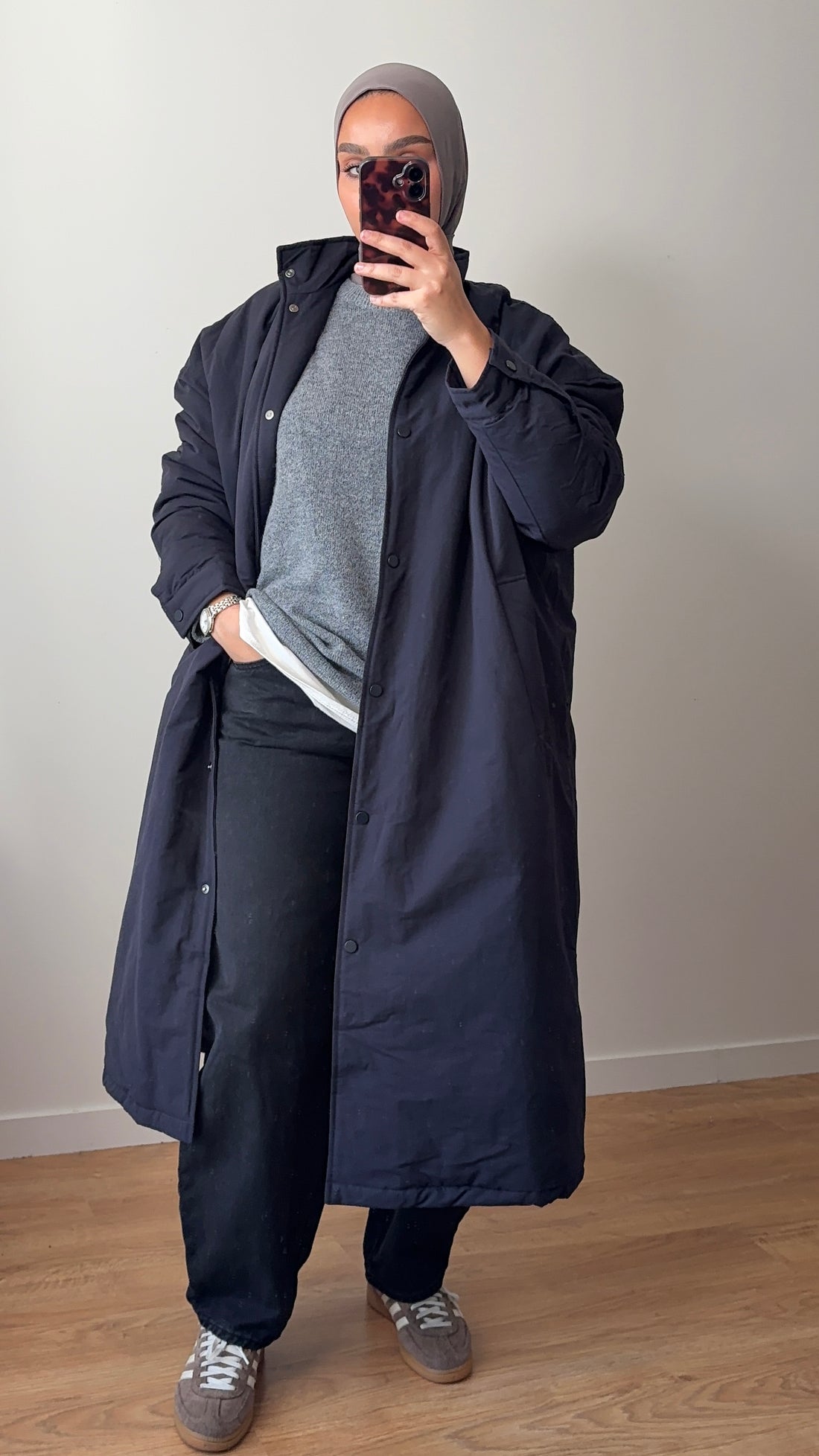 Manteau Oversize Long Blue Navy