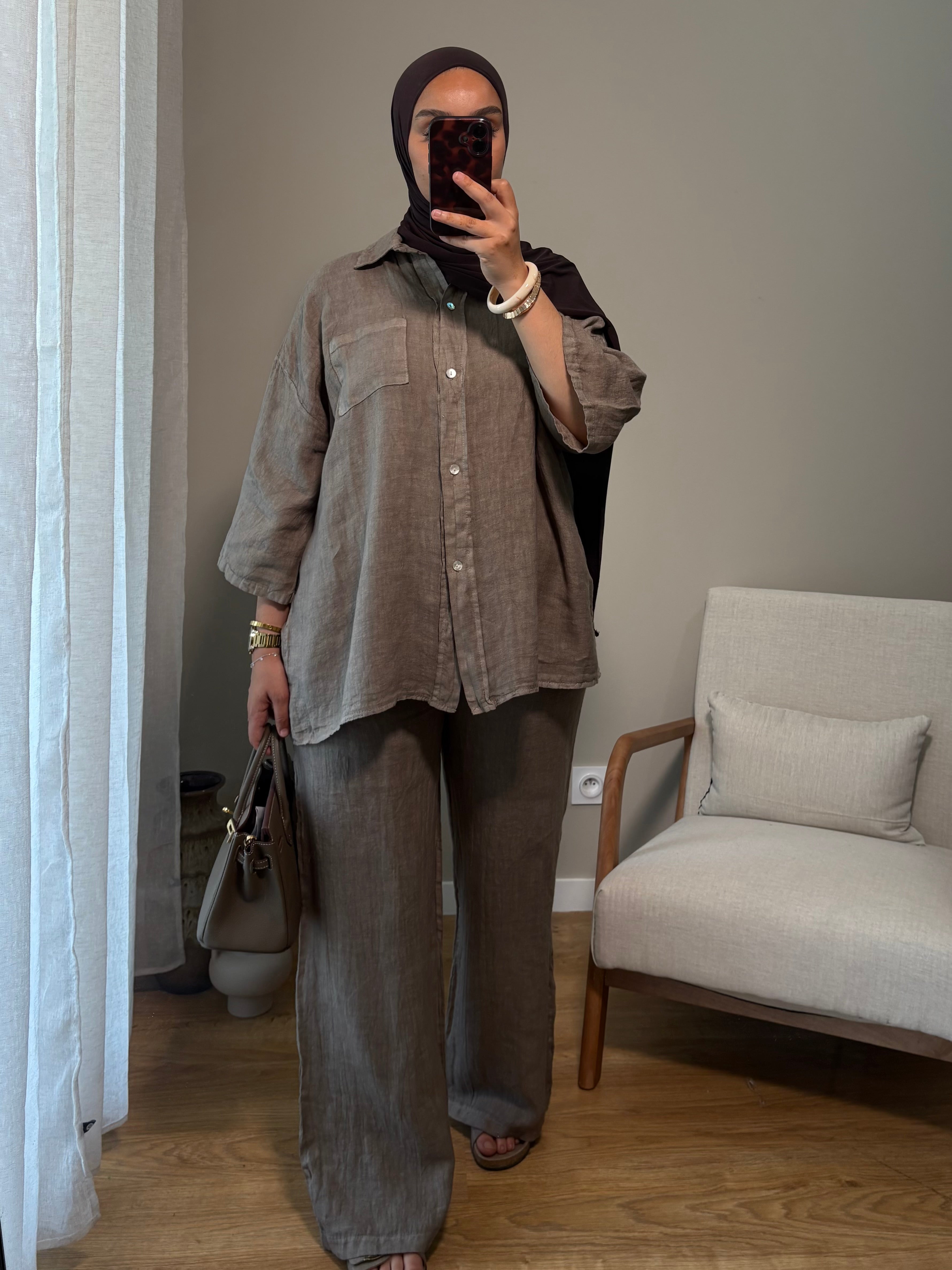Ensemble 100% lin | Taupe