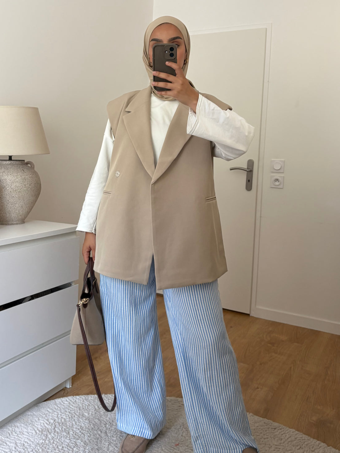 Pantalon rayé | Bleu