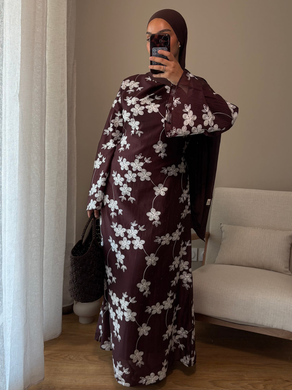 Robe Fleur | Marron