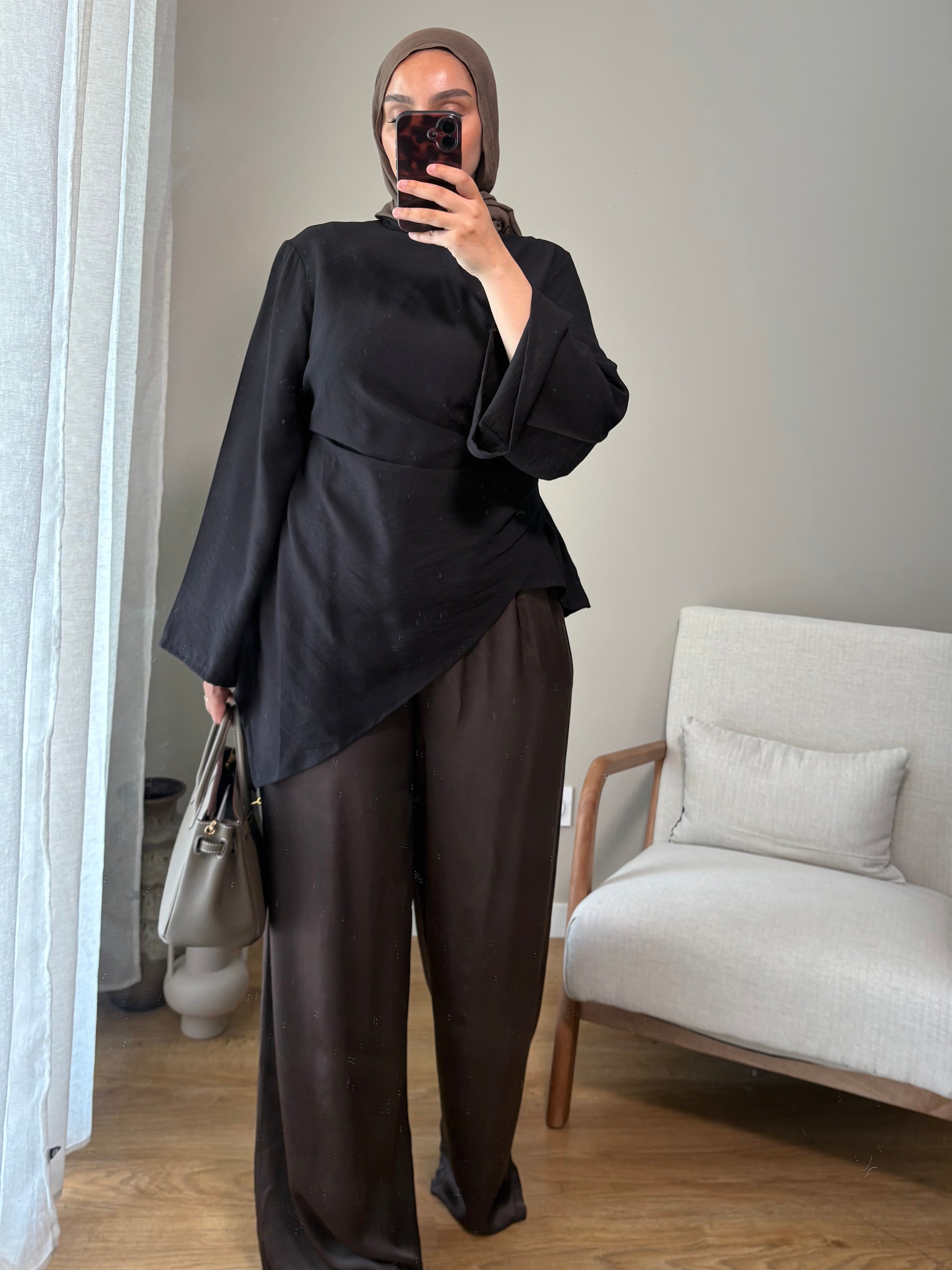 Pantalon satiné | Marron
