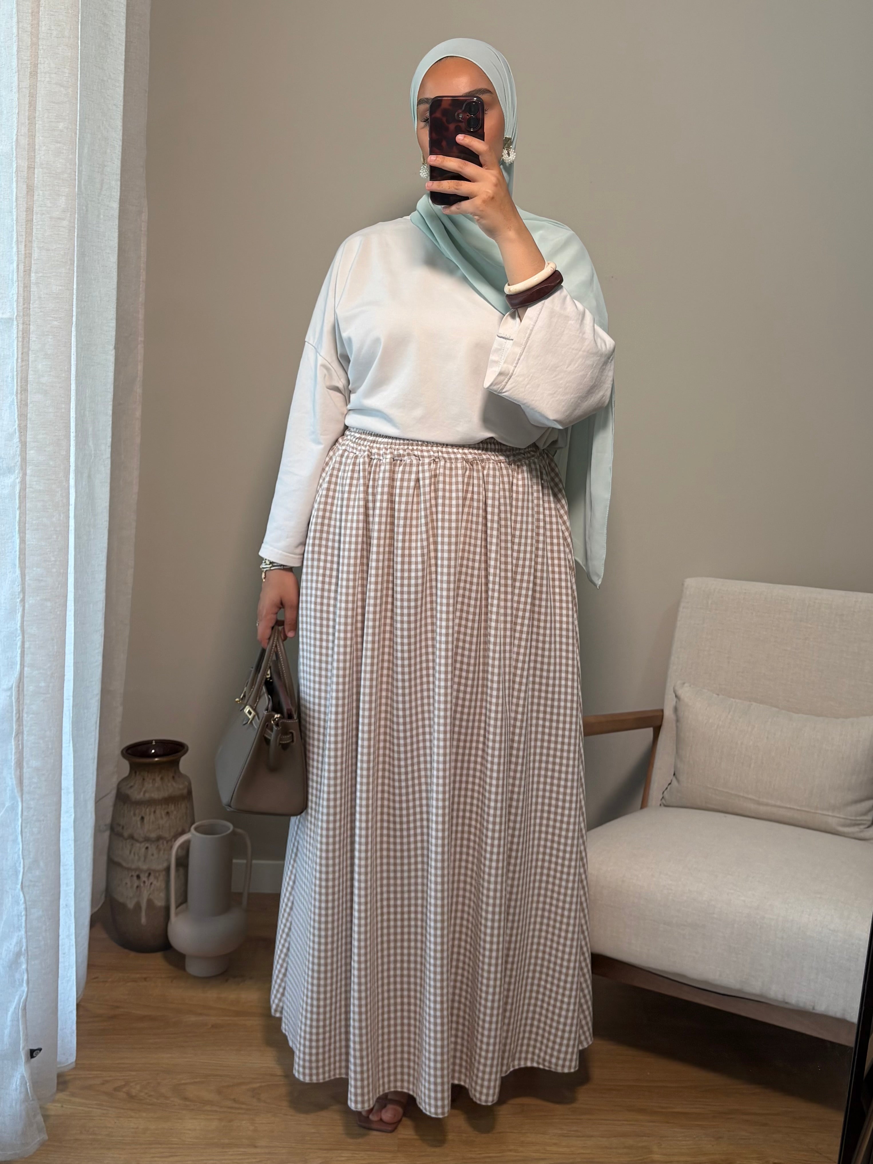 Jupe Vichy | Beige