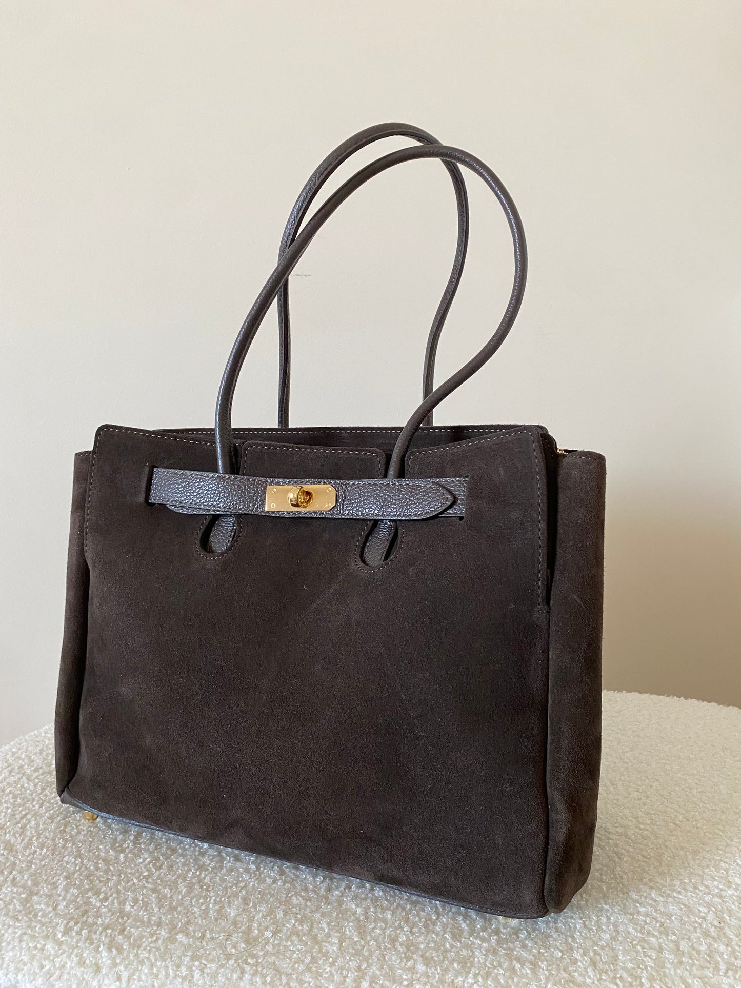 Sac Hailey en Cuir Suède marron