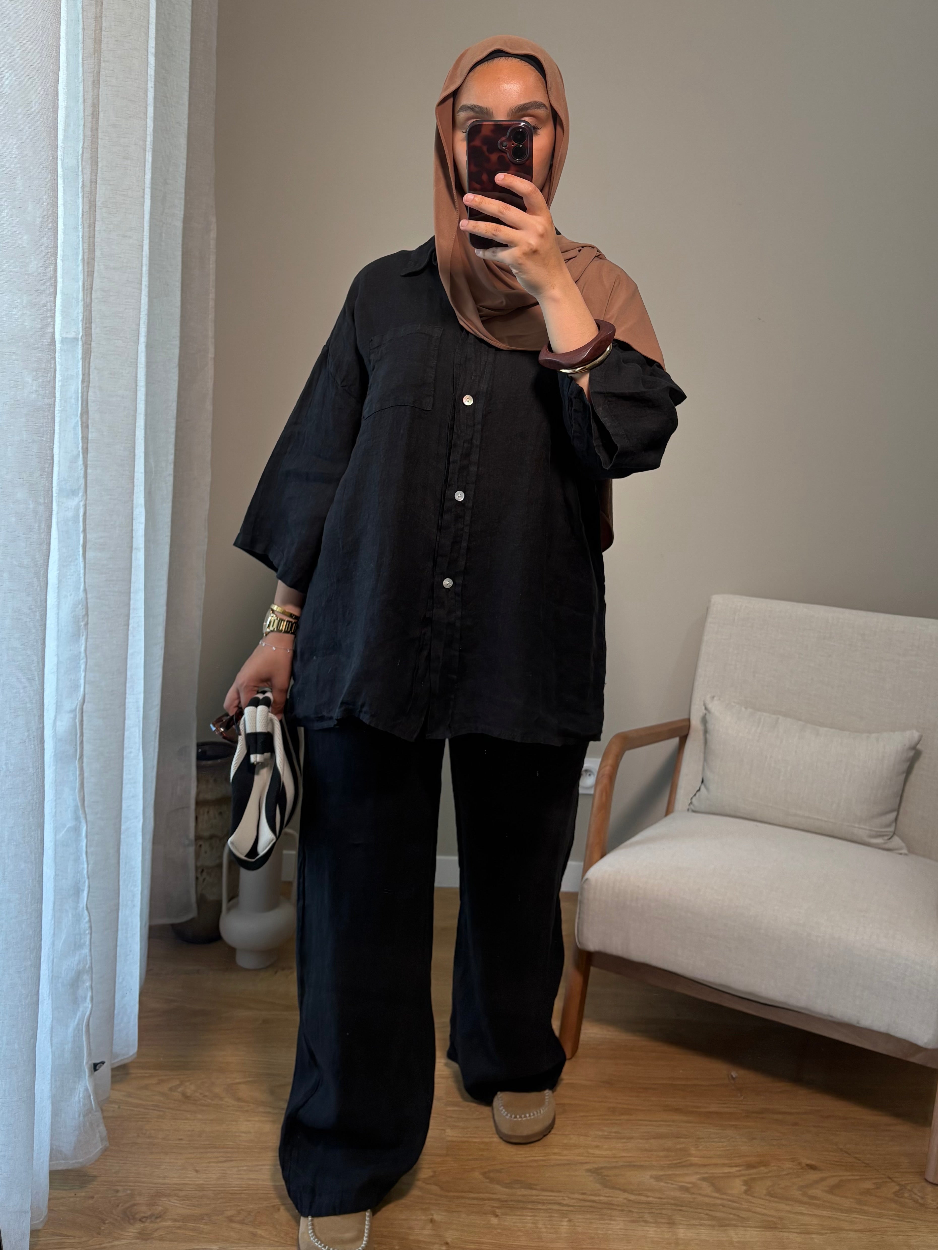 Ensemble 100% lin | Noir
