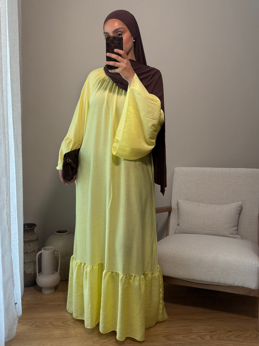 Robe à volant | Jaune