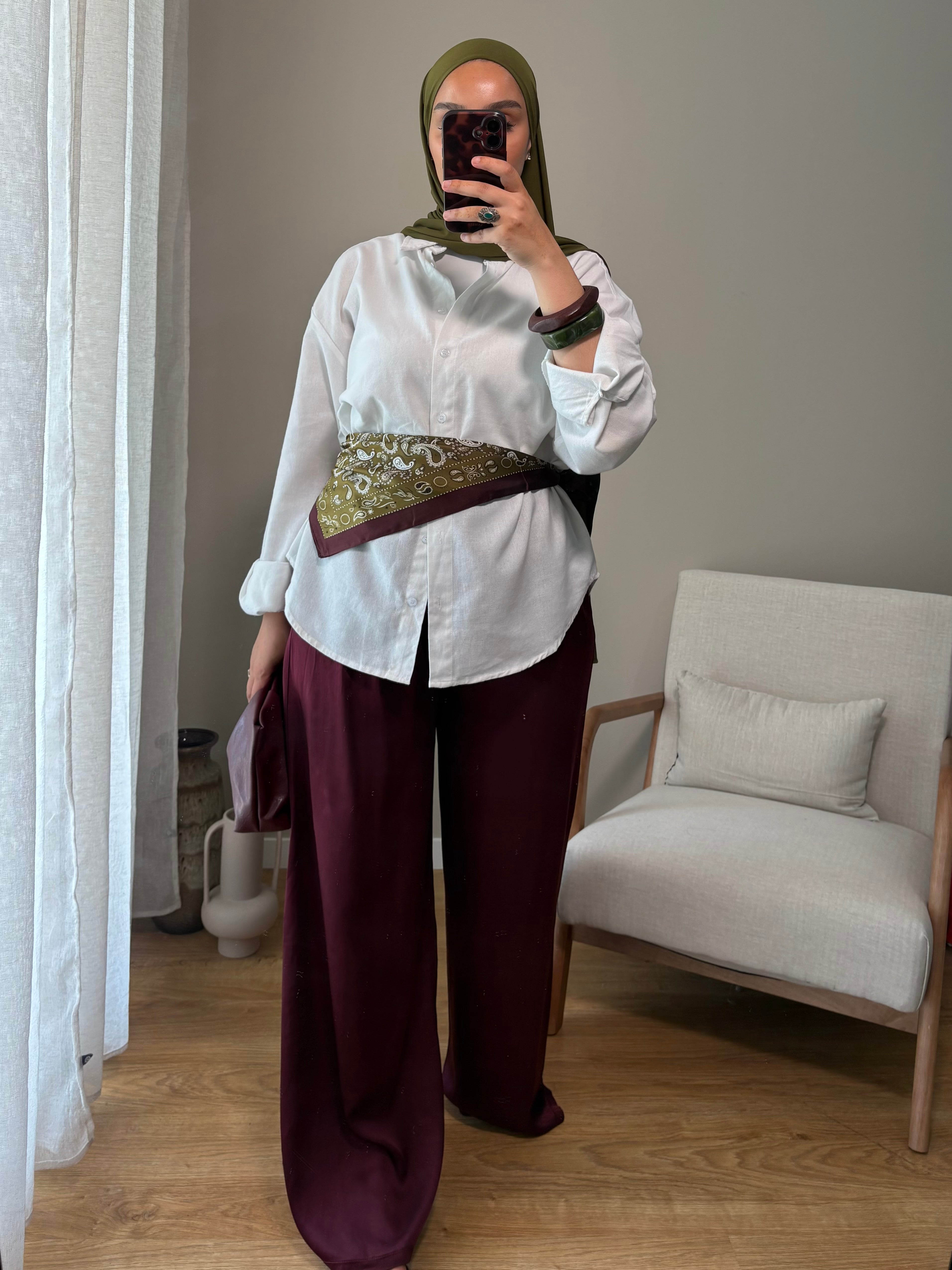 Pantalon satiné | Bordeaux