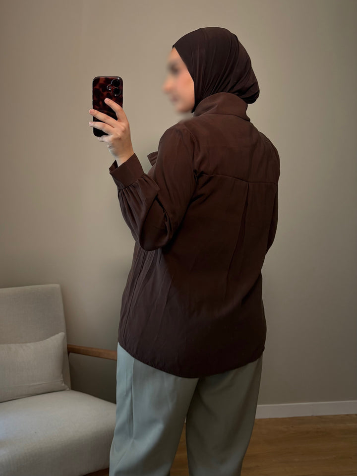 Chemise noeud | Marron