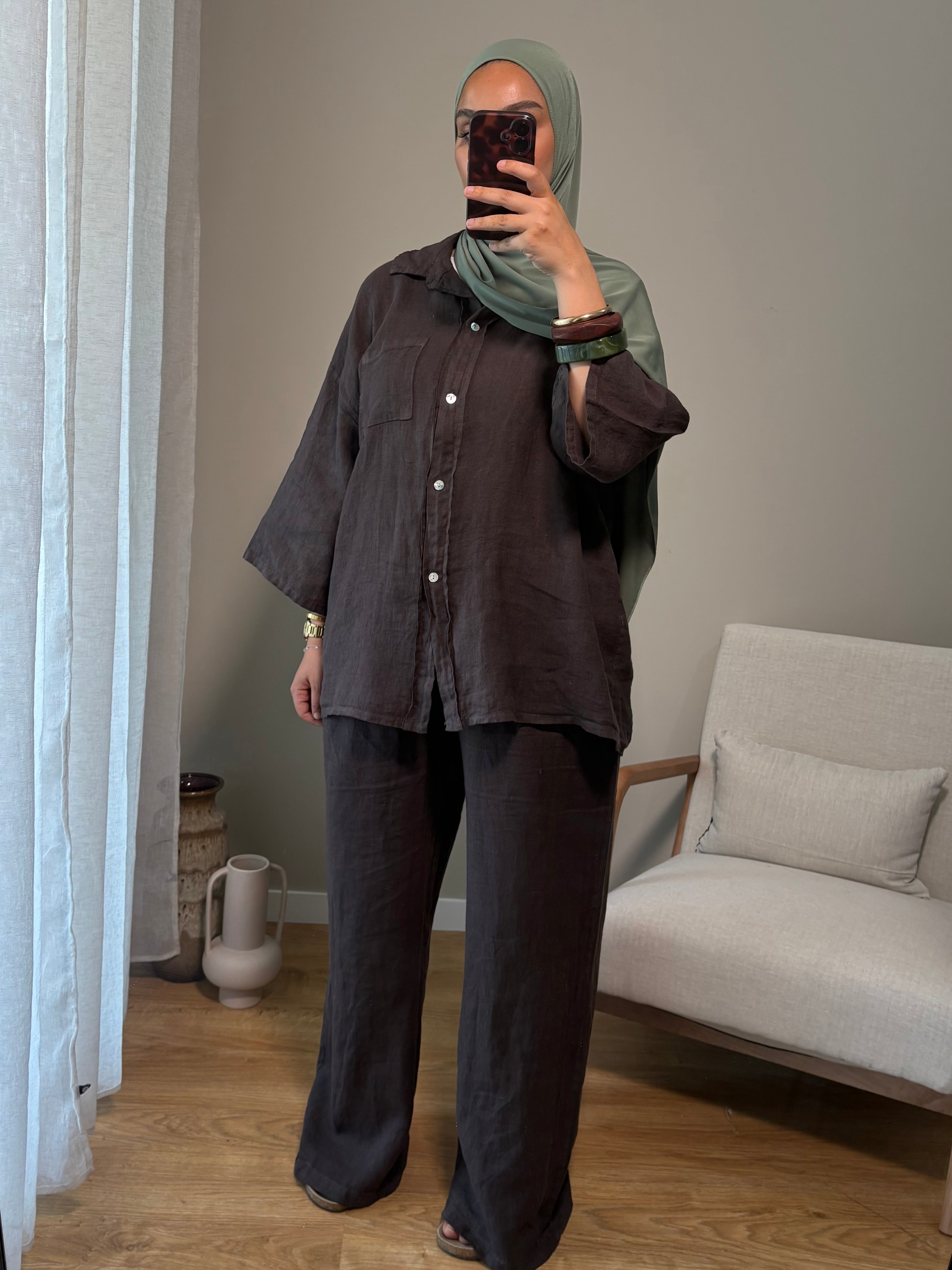 Ensemble 100% lin | Marron