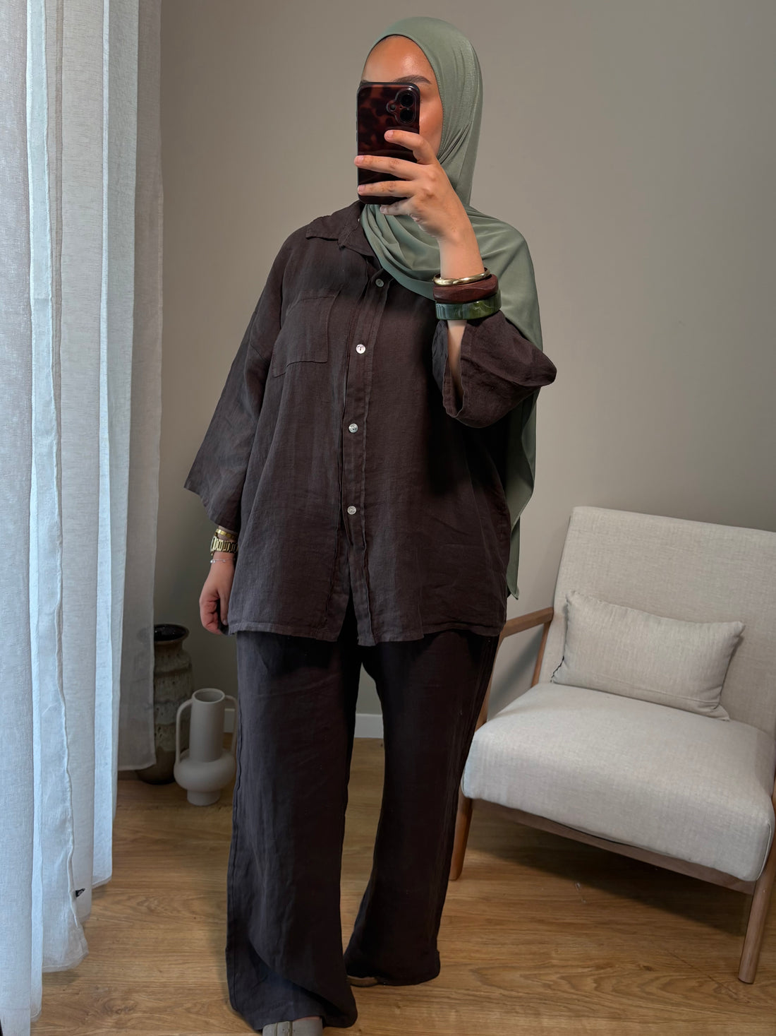 Ensemble 100% lin | Marron