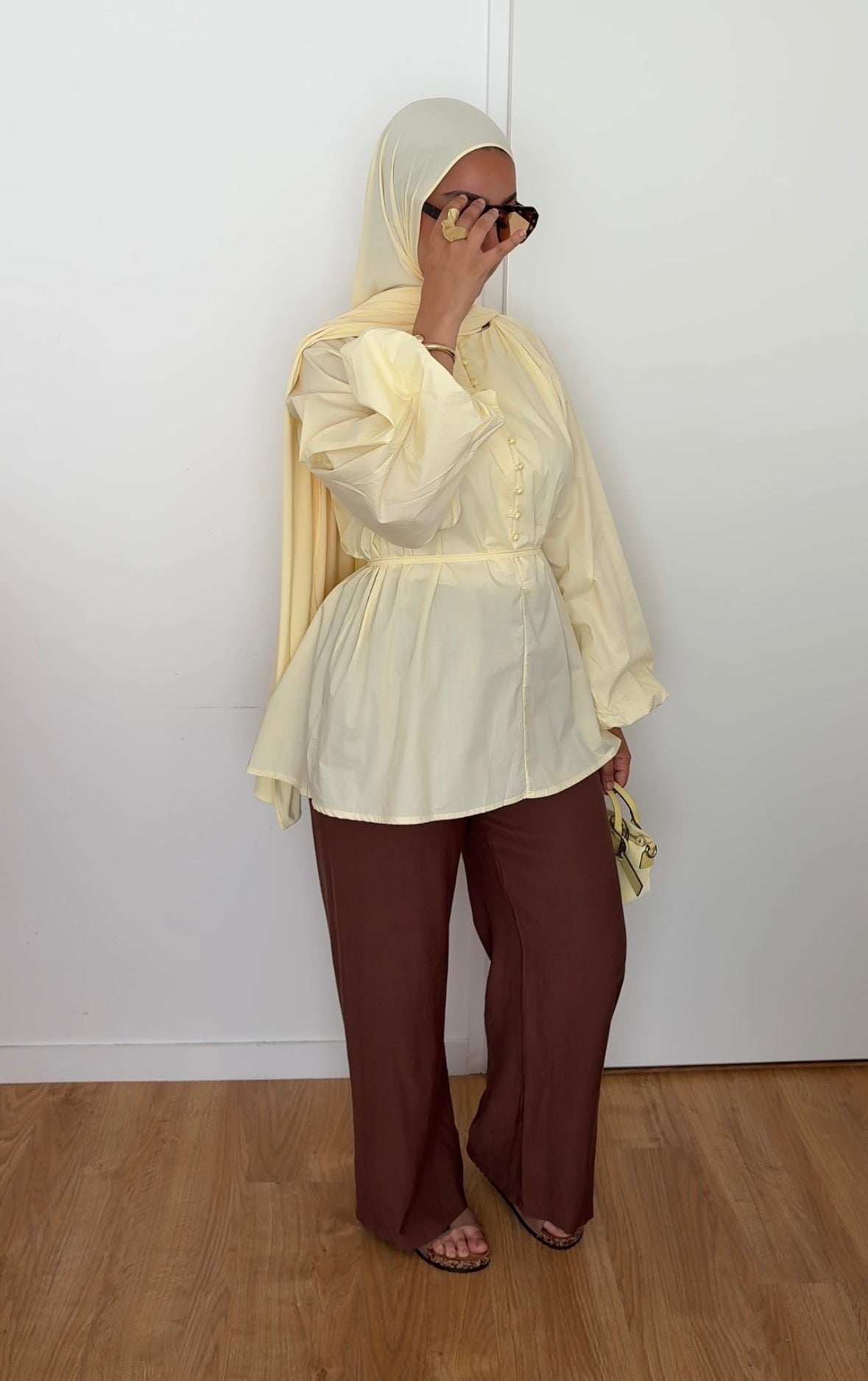 Pantalon en lin | Marron