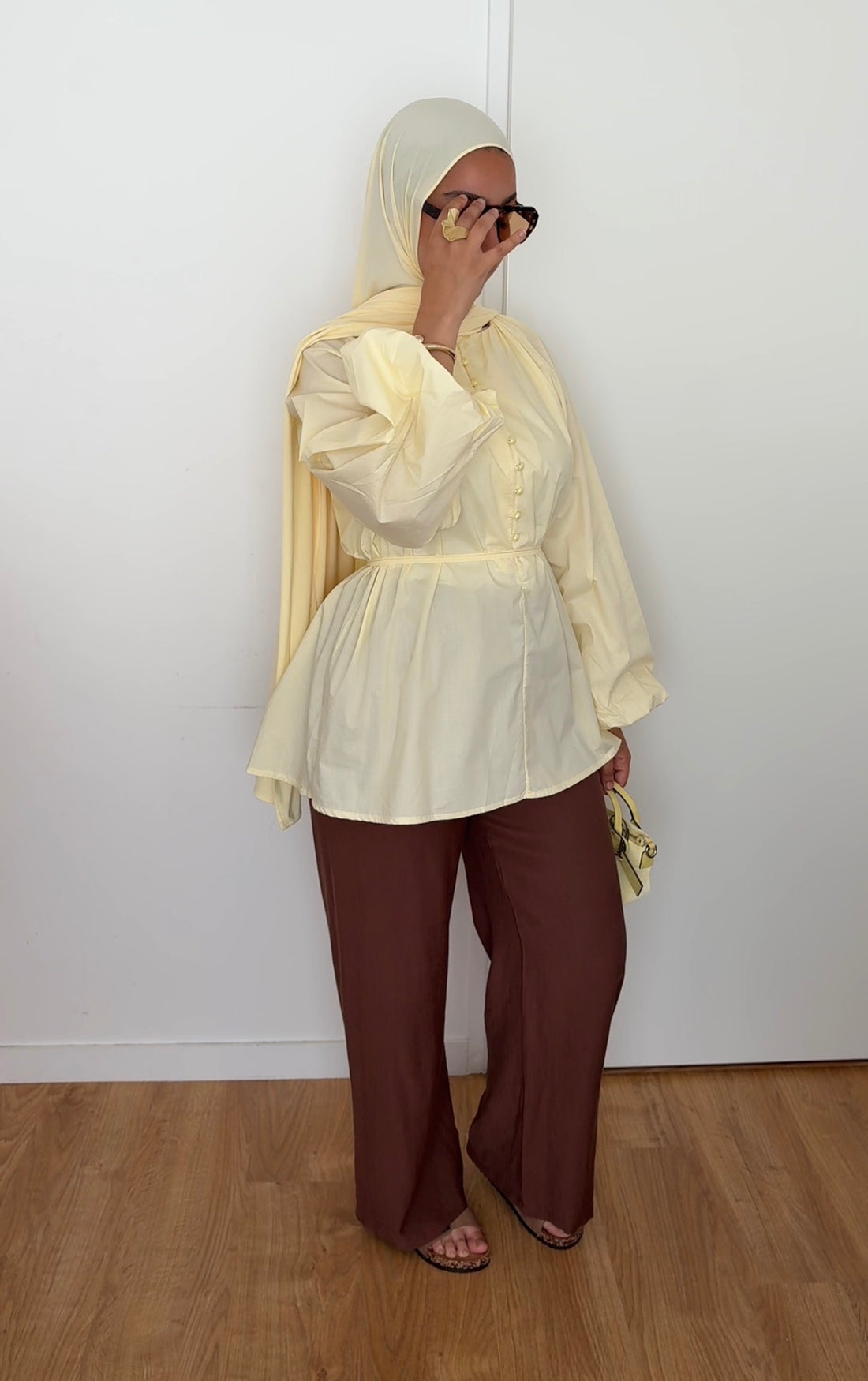 Pantalon en lin | Marron
