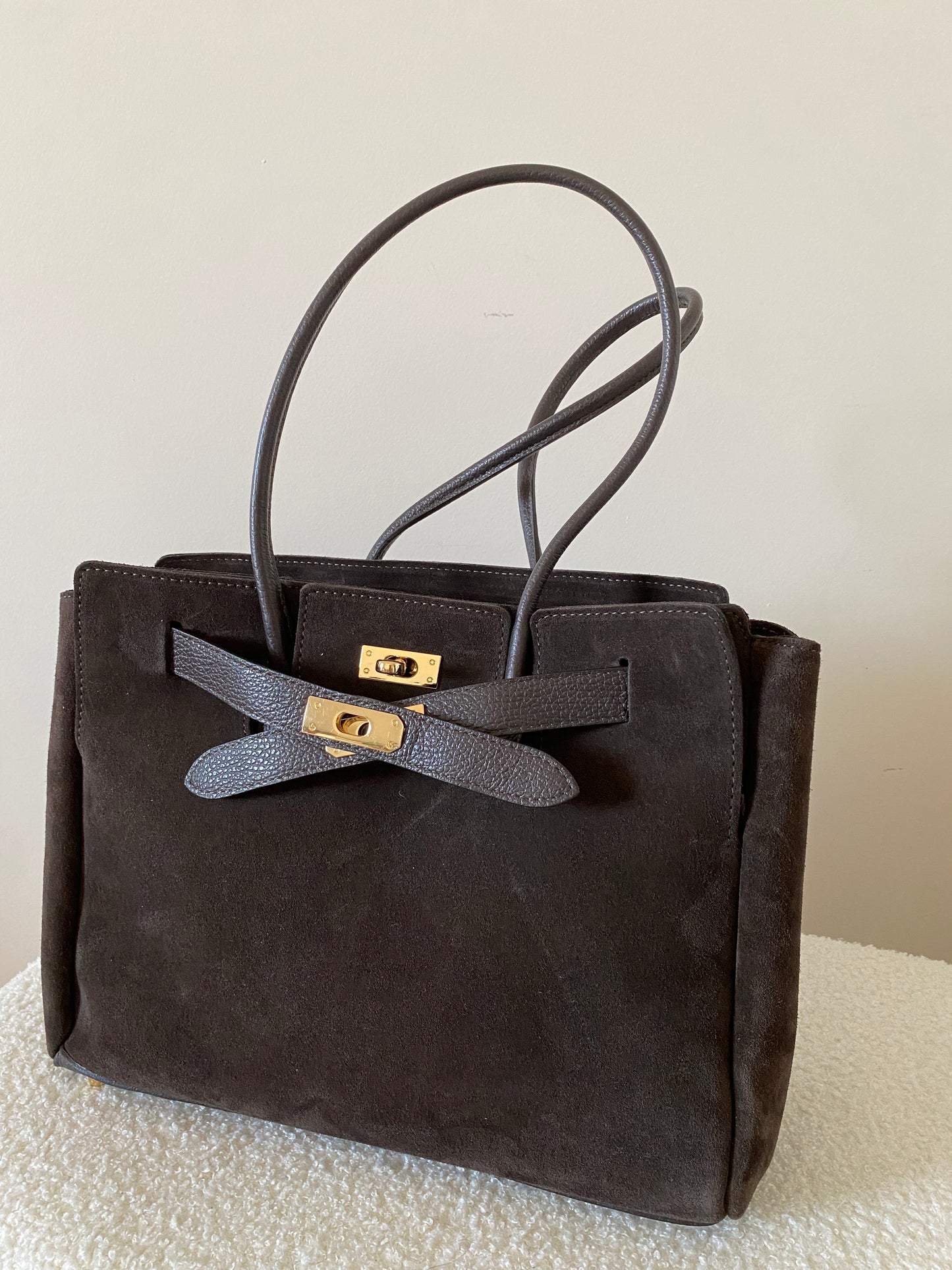 Sac Hailey en Cuir Suède marron