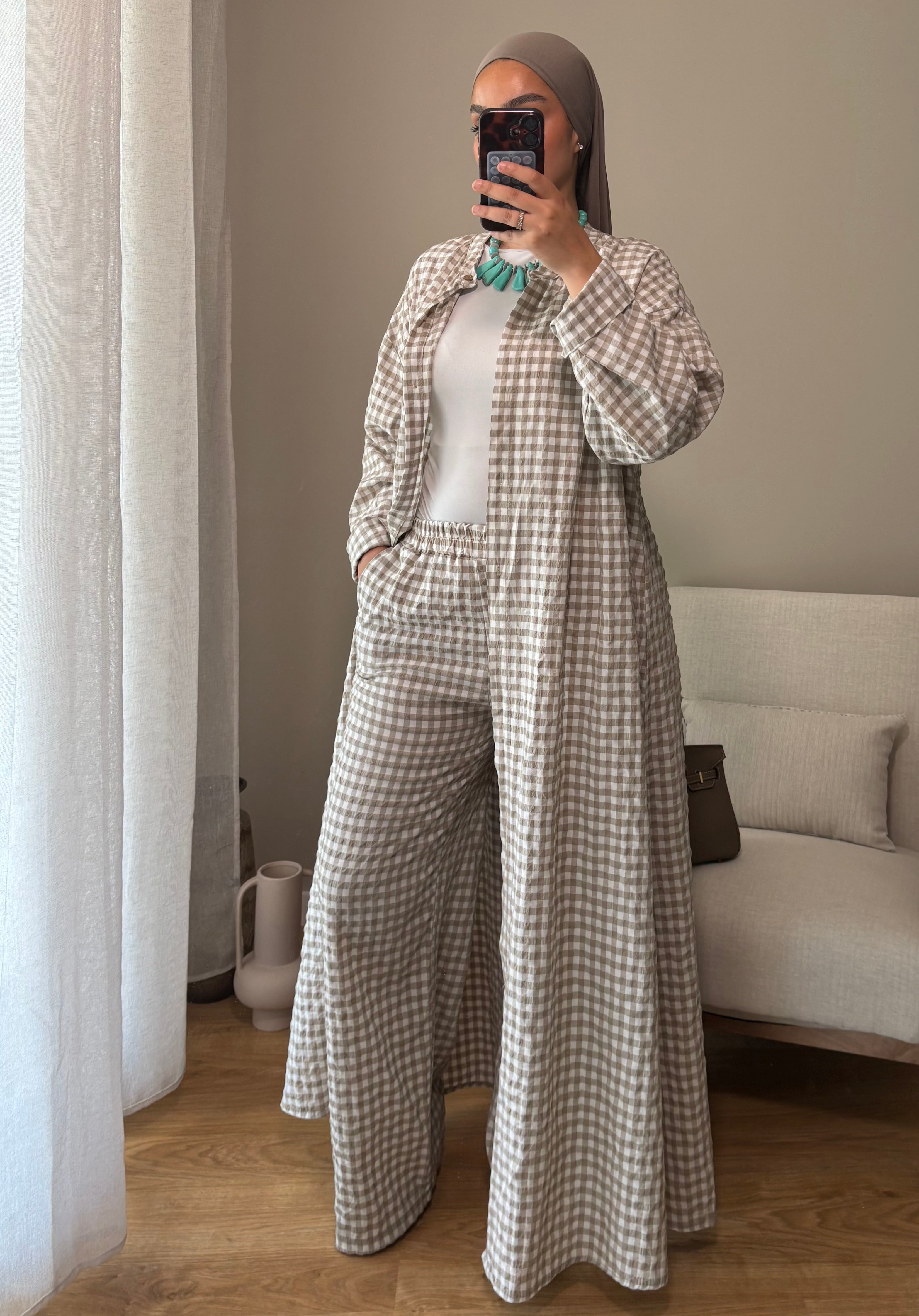 Ensemble Vichy | Taupe