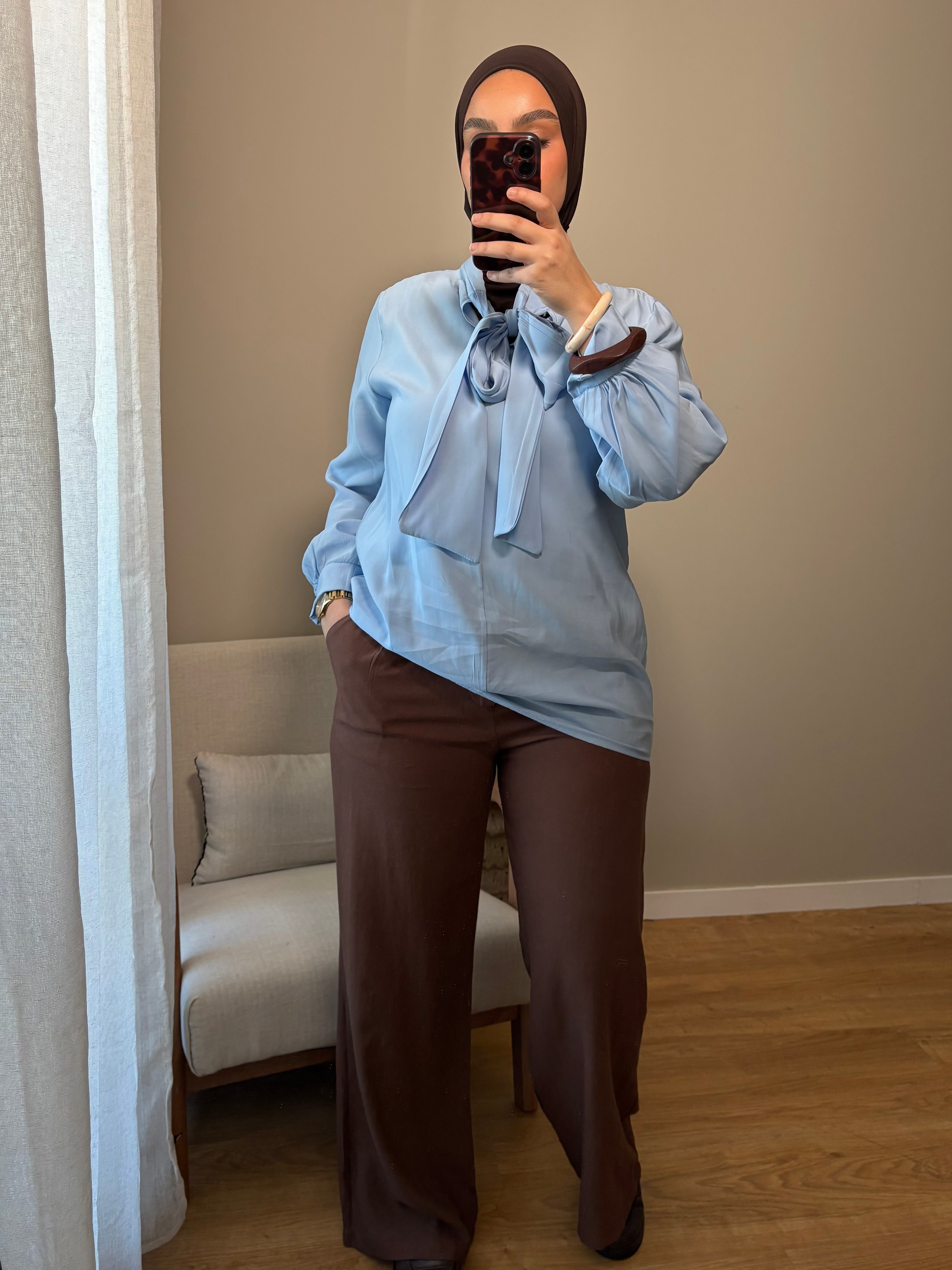 Pantalon en lin | Marron