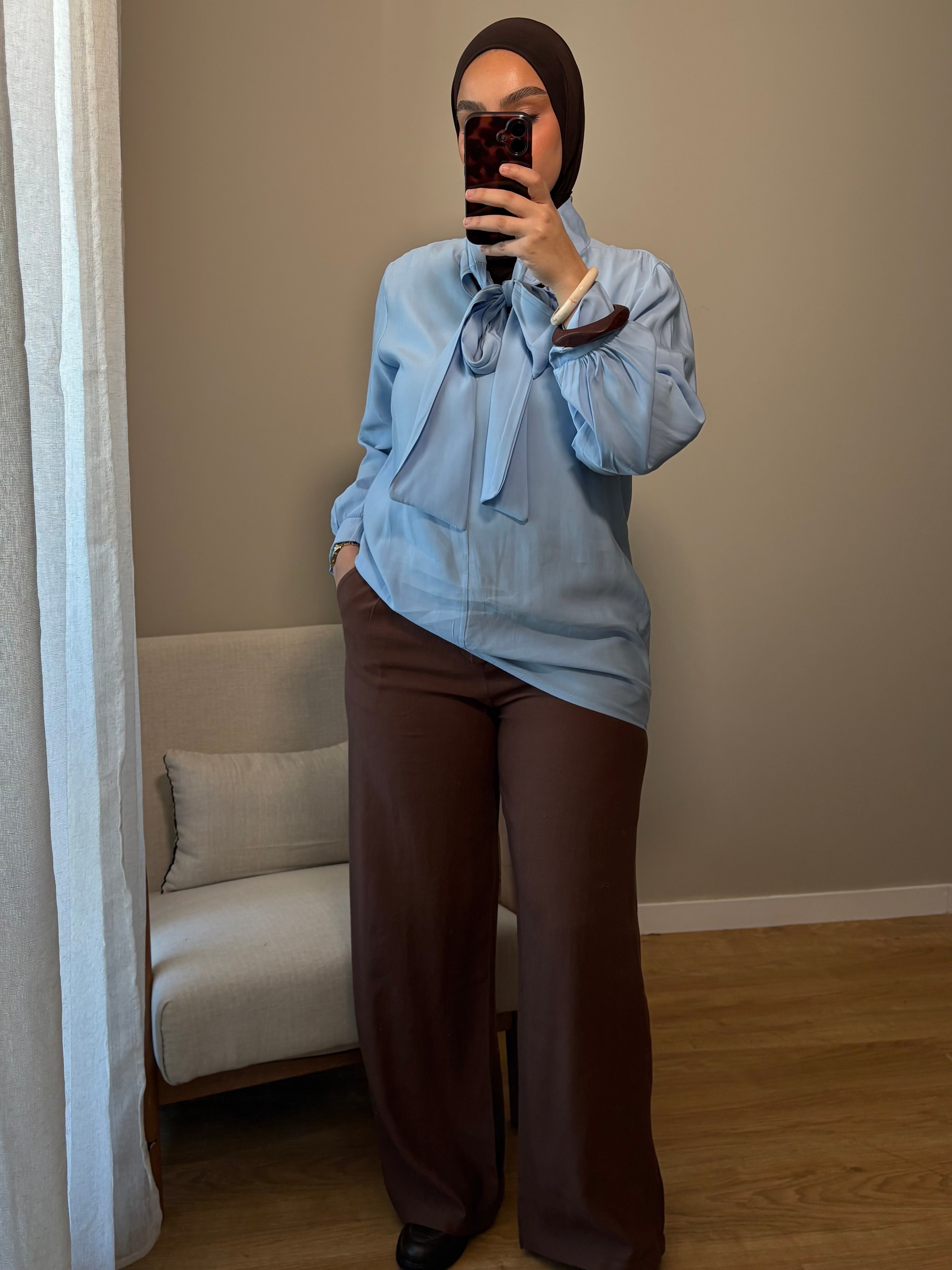Pantalon en lin | Marron