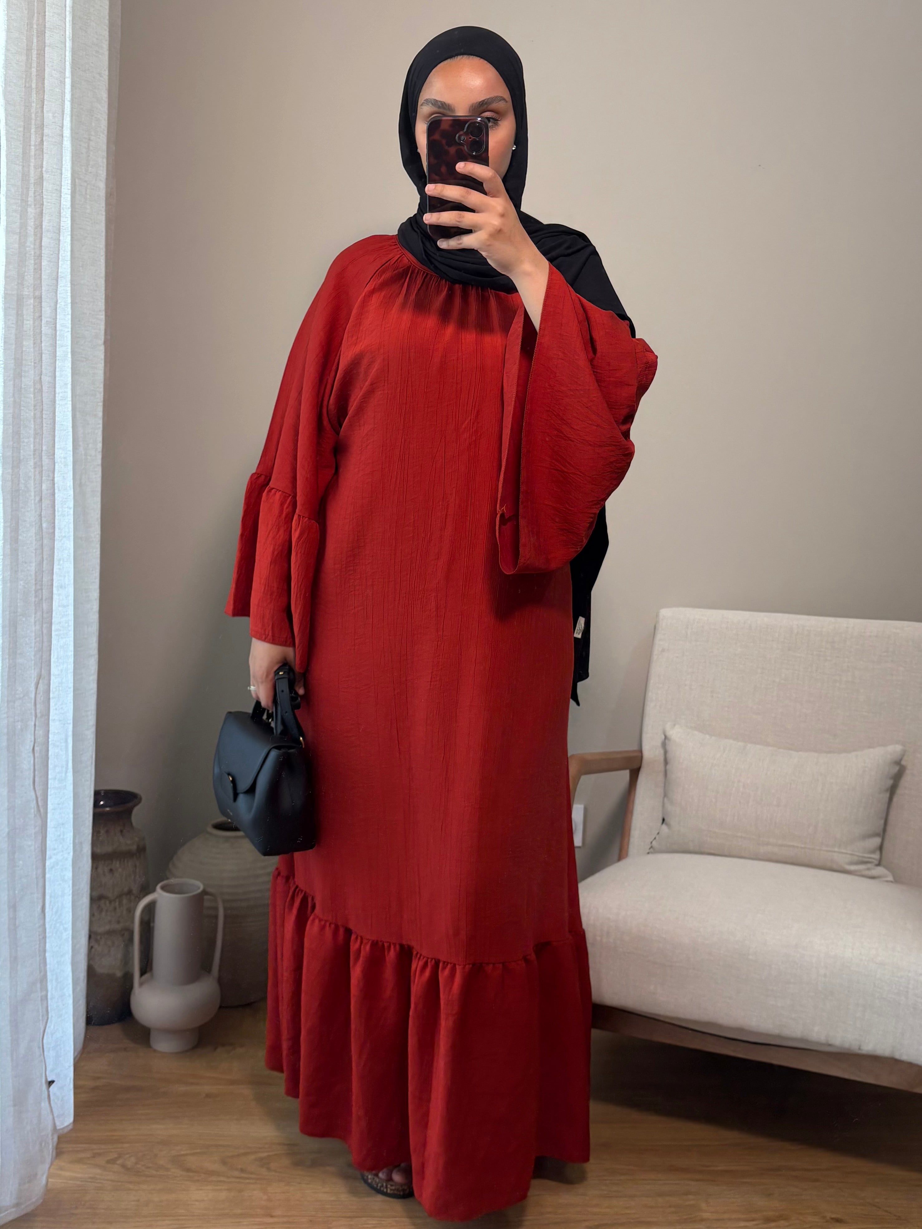 Robe à volant | Brique