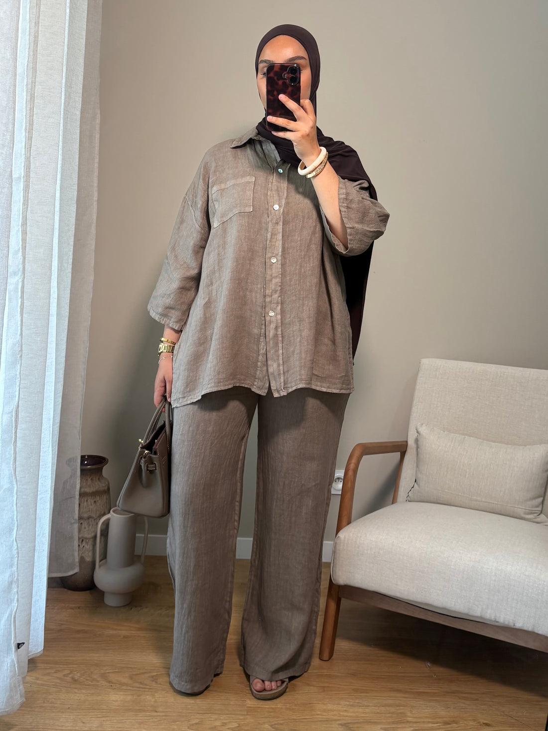 Ensemble 100% lin | Taupe