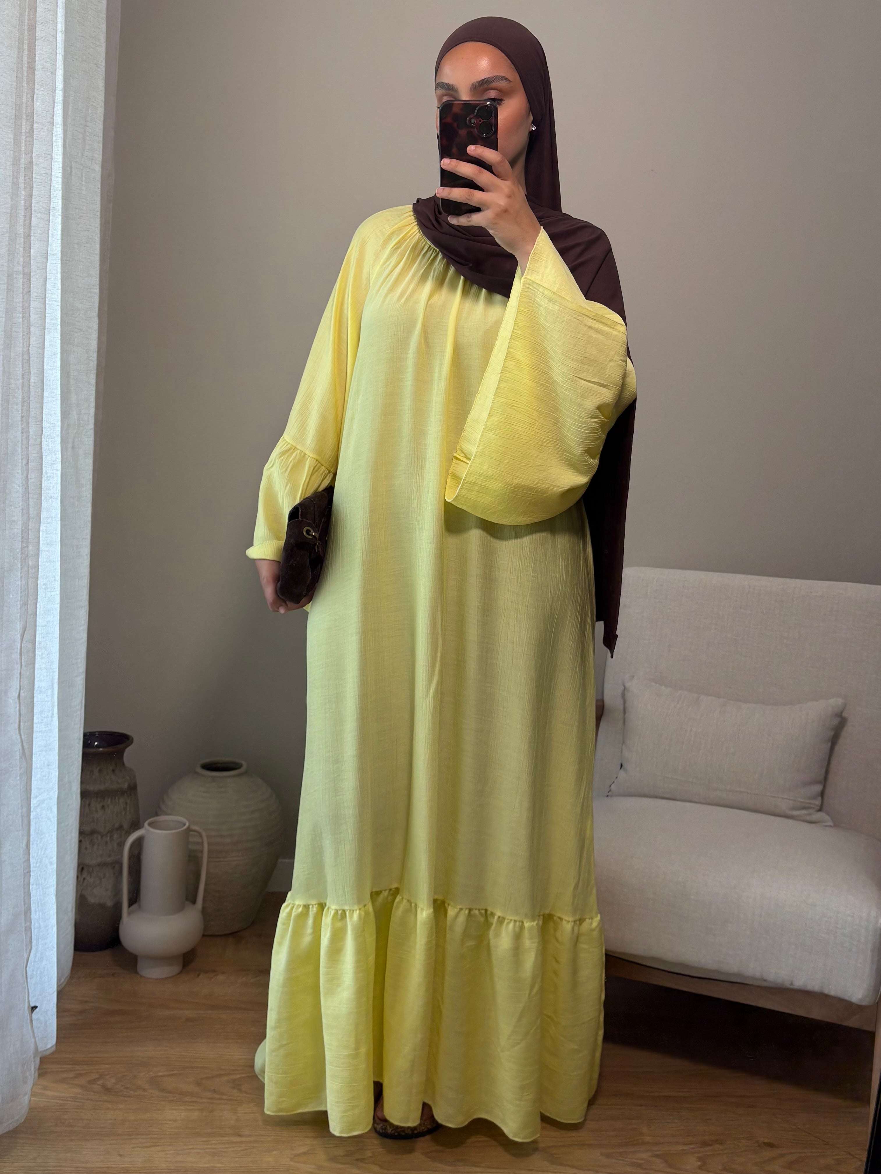 Robe à volant | Jaune