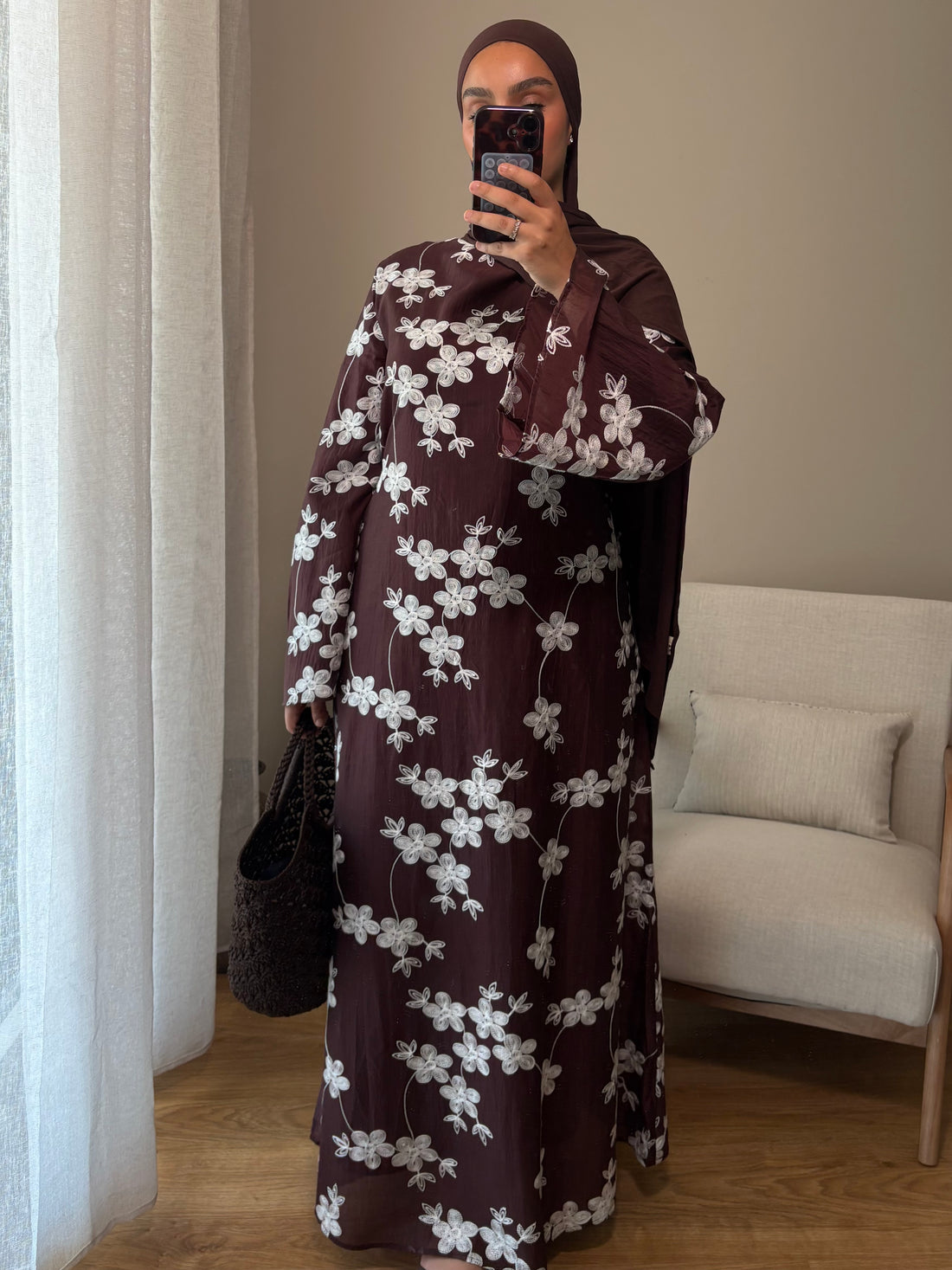 Robe Fleur | Marron