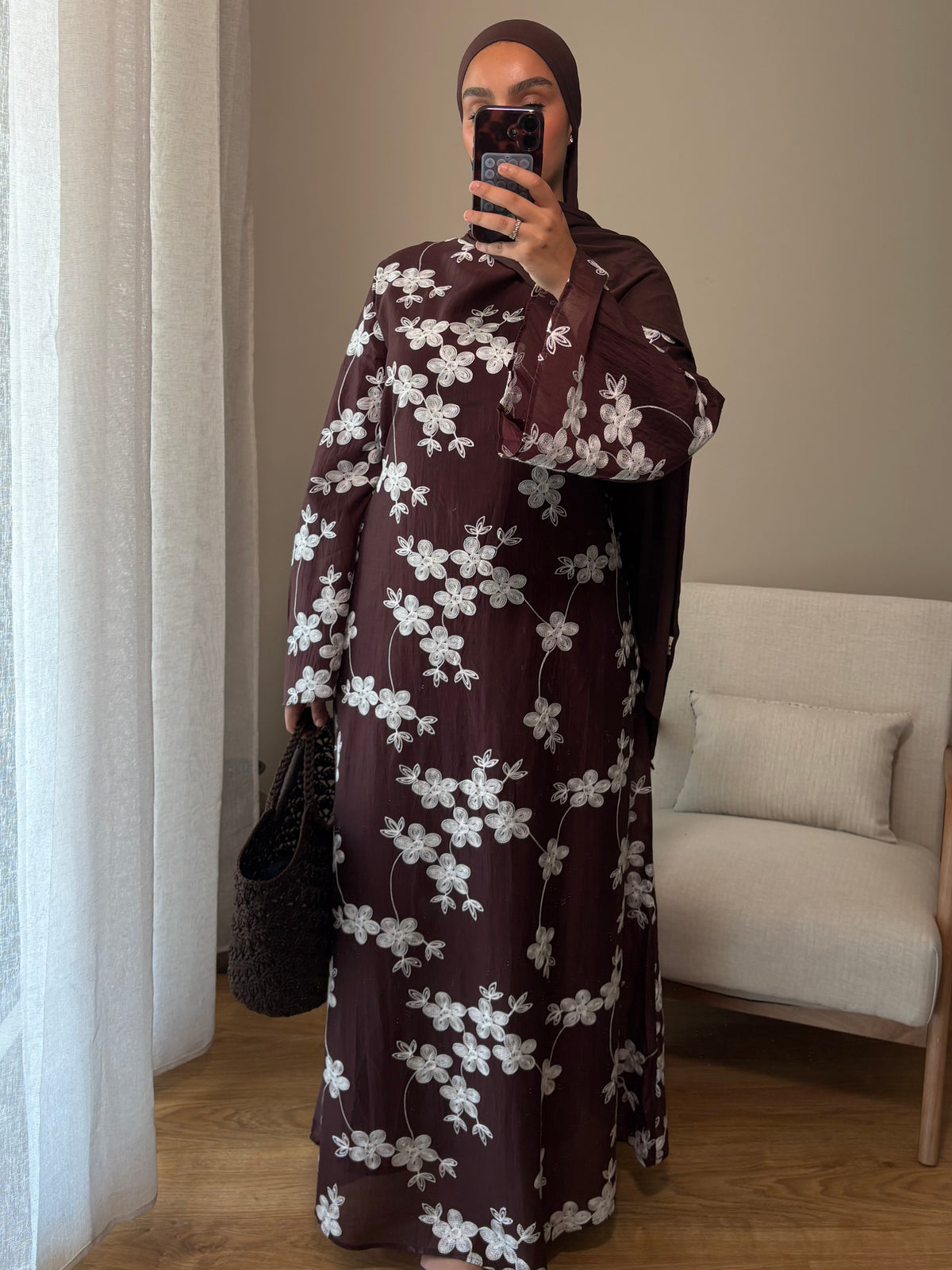 Robe Fleur | Marron