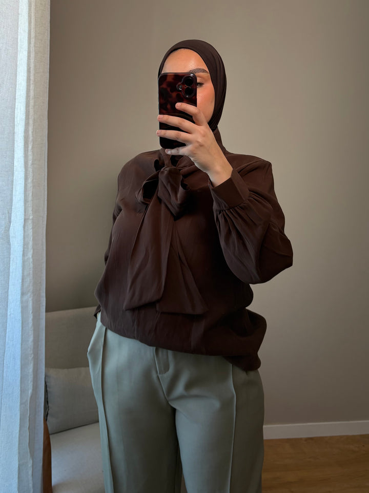 Chemise noeud | Marron