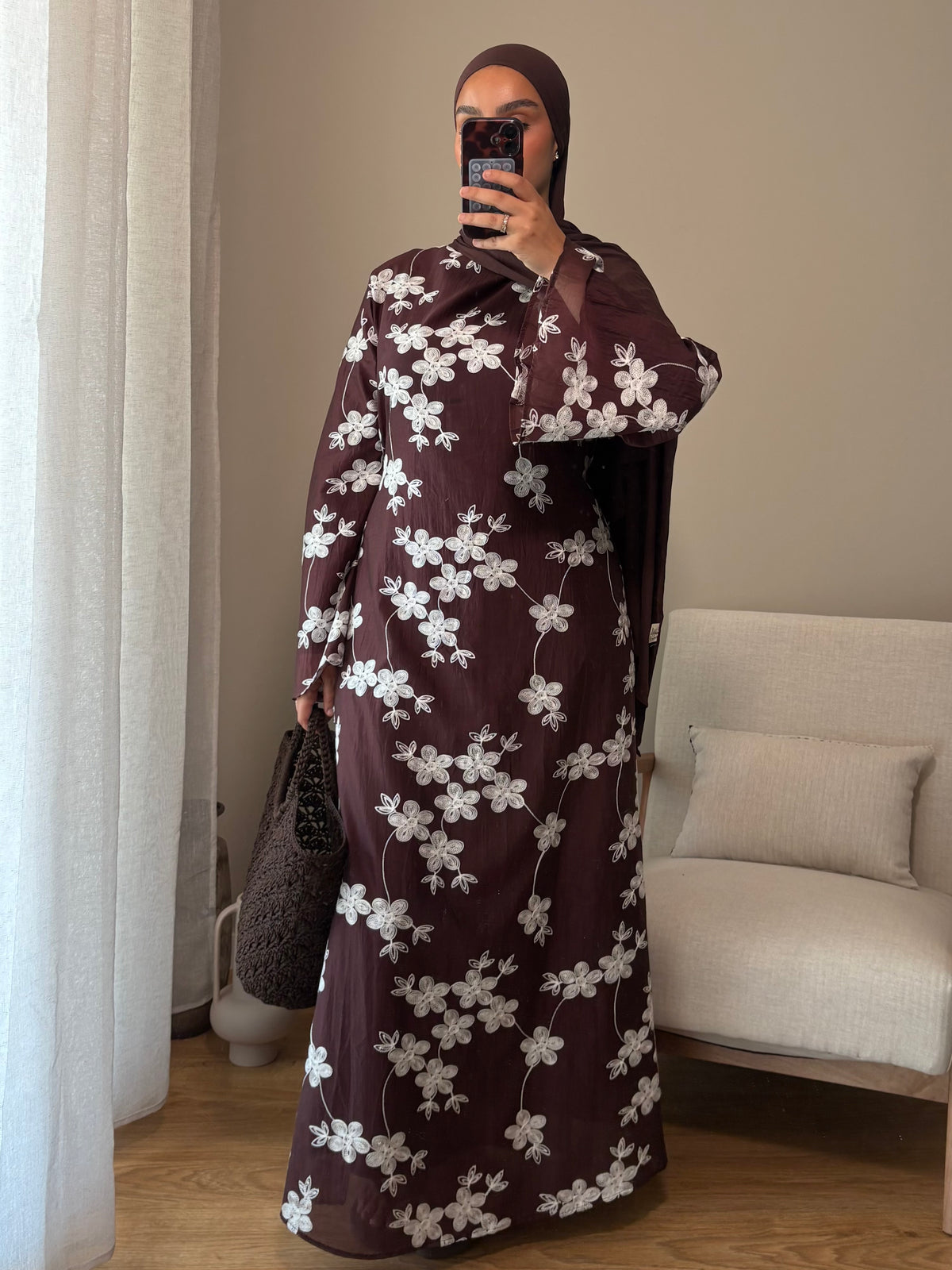 Robe Fleur | Marron