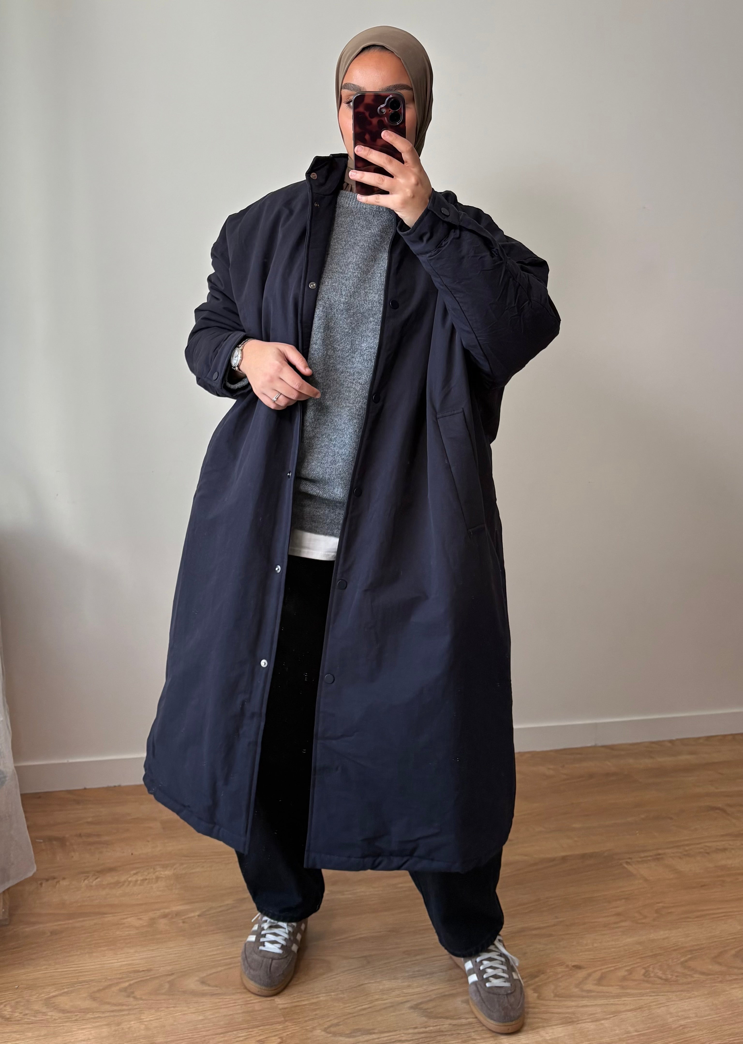 Manteau Oversize Long Blue Navy
