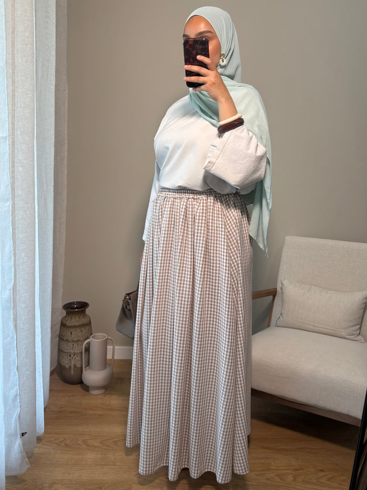 Jupe Vichy | Beige