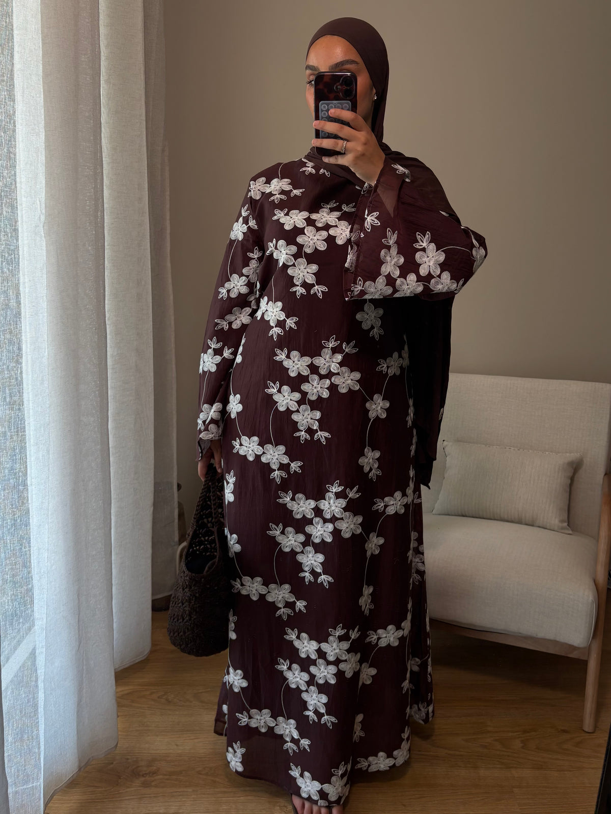 Robe Fleur | Marron