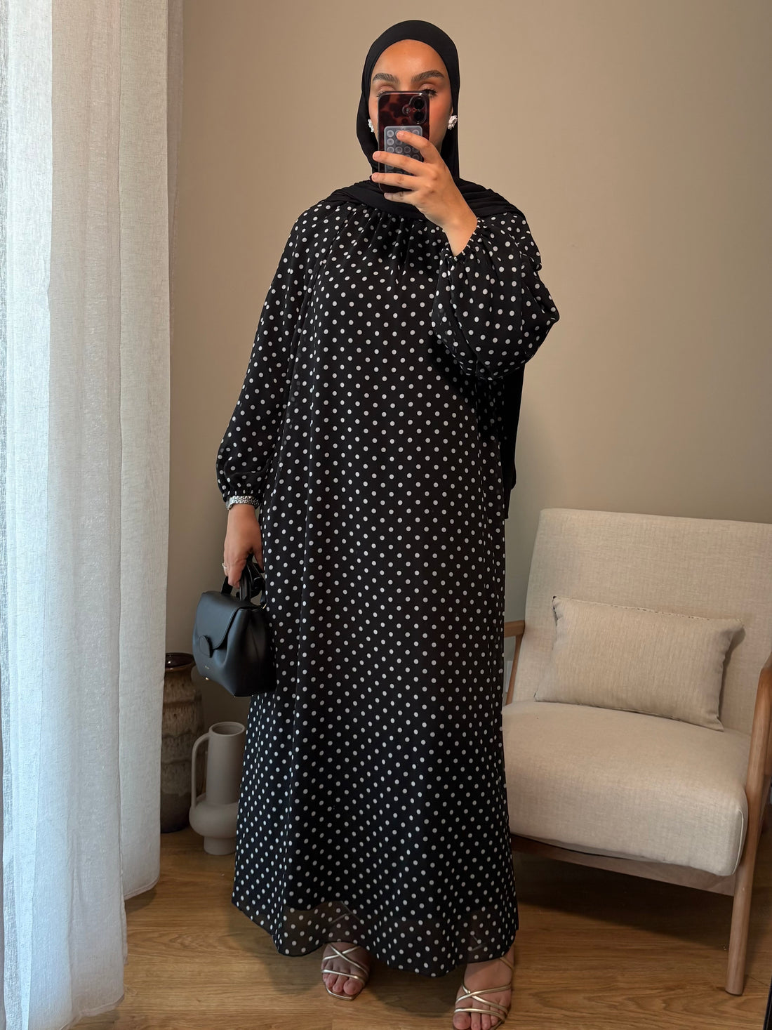 Robe à pois | Noire