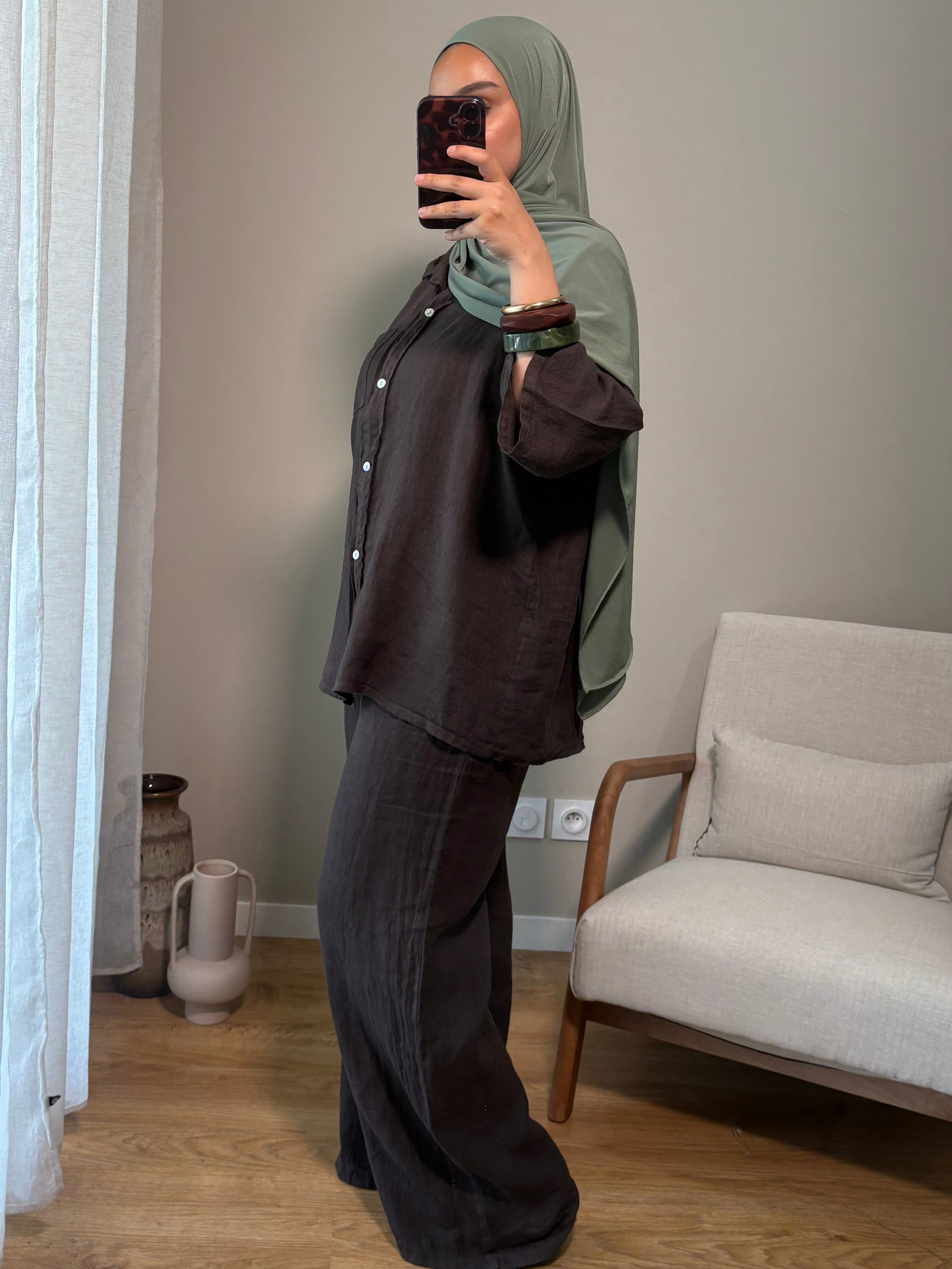 Ensemble 100% lin | Marron