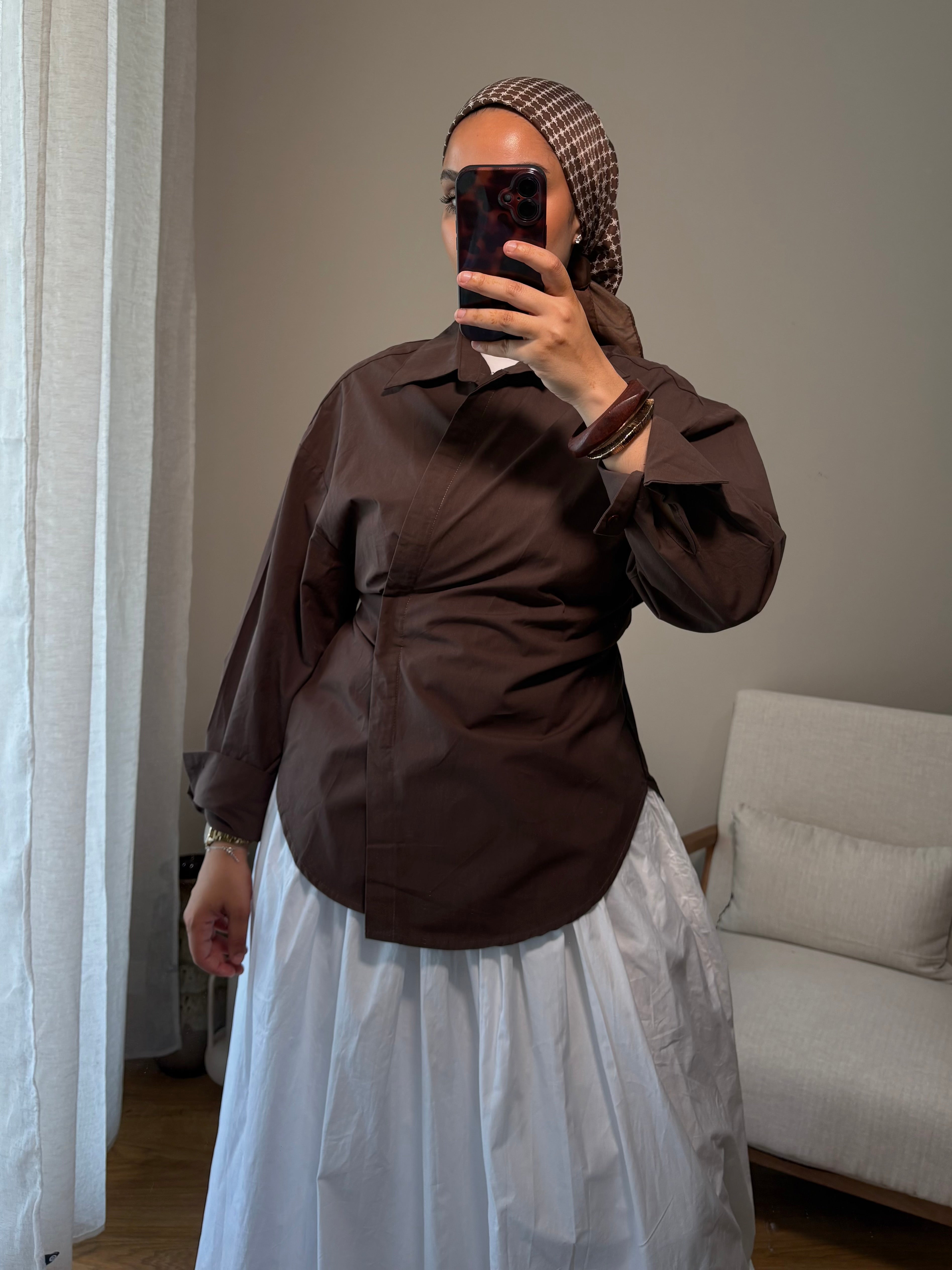 Chemise ajustable | Marron