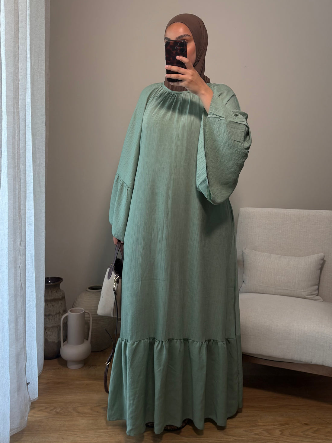 Robe à volant | Sauge