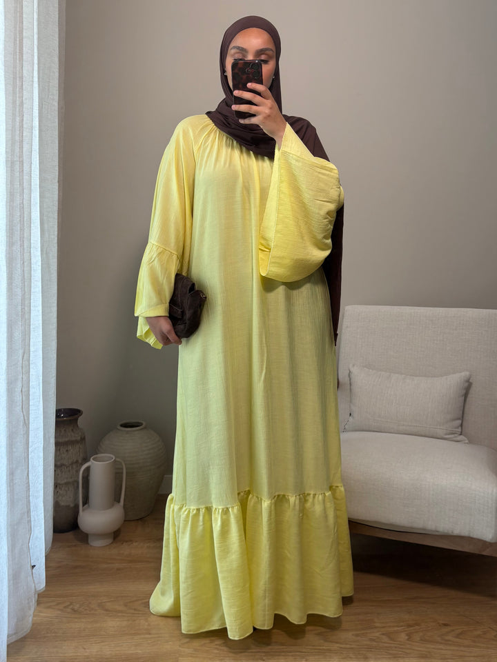 Robe à volant | Jaune