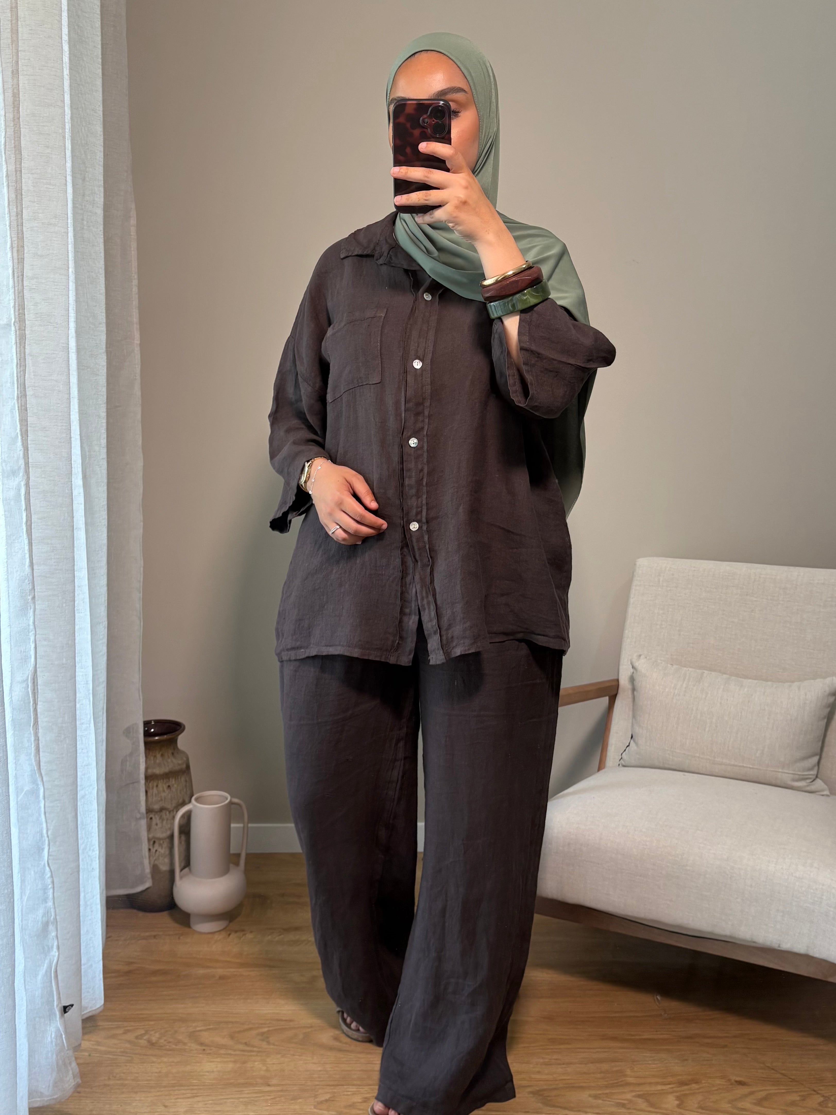 Ensemble 100% lin | Marron