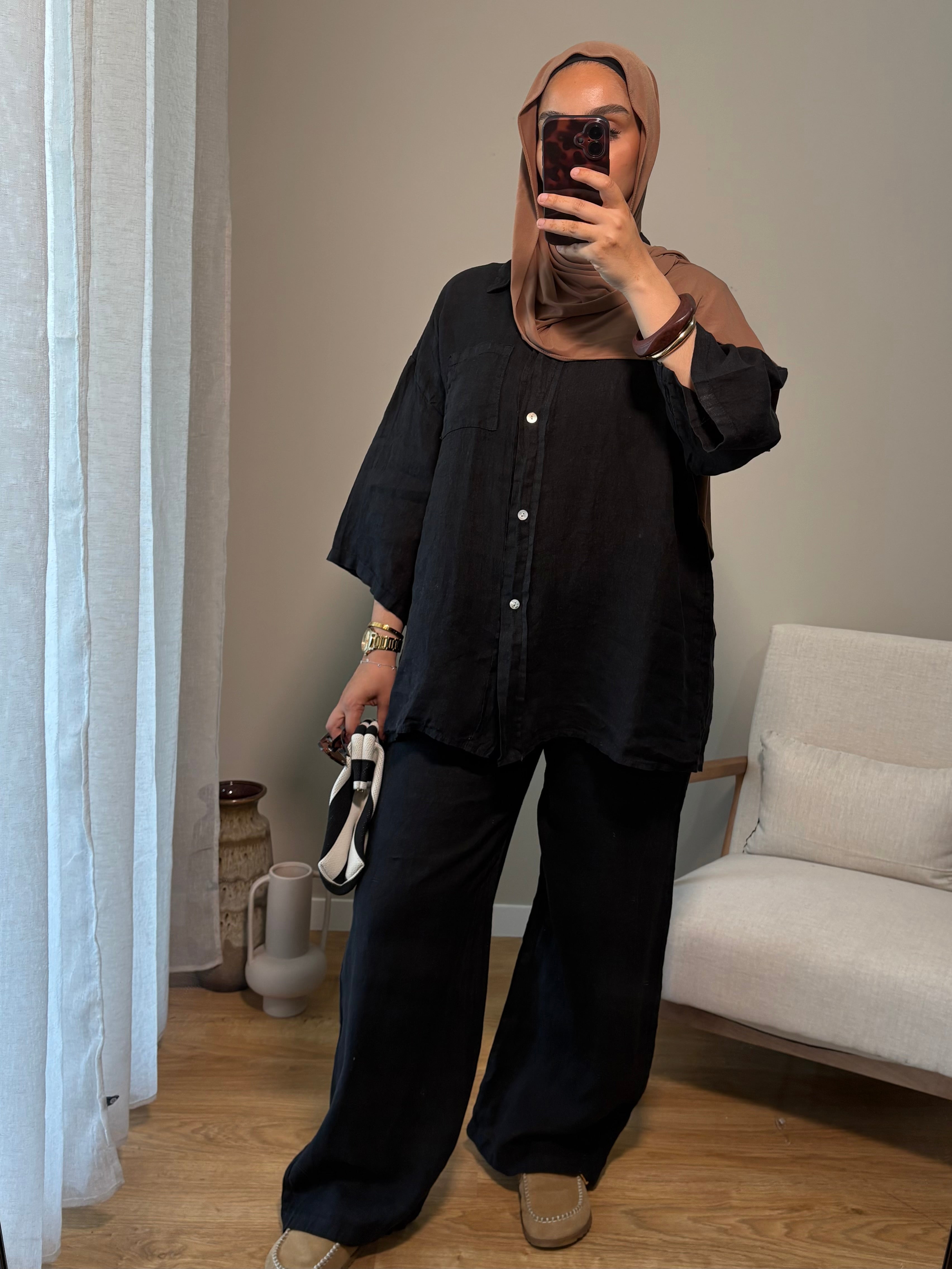 Ensemble 100% lin | Noir