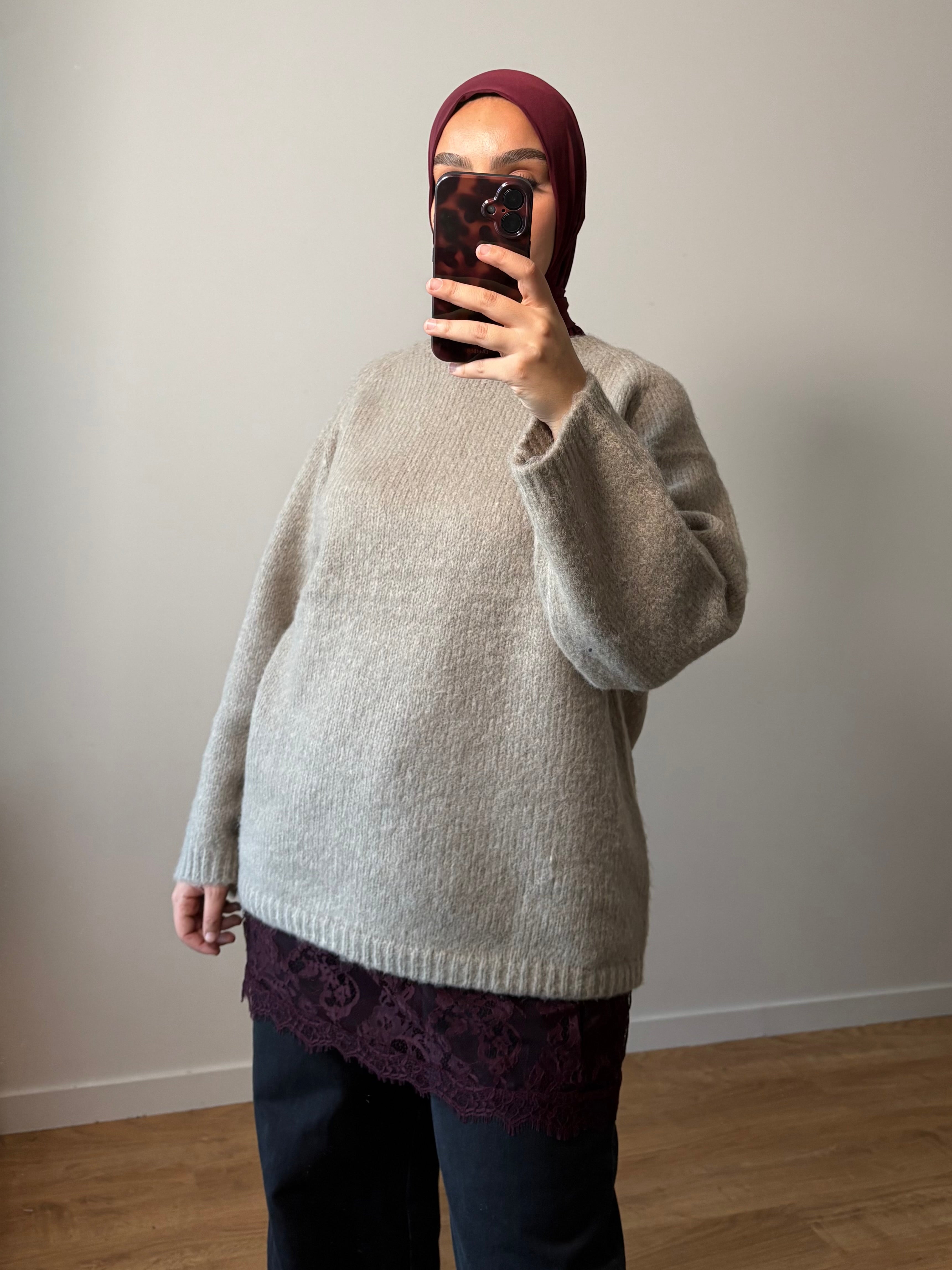 Jupon dentelle burgundy