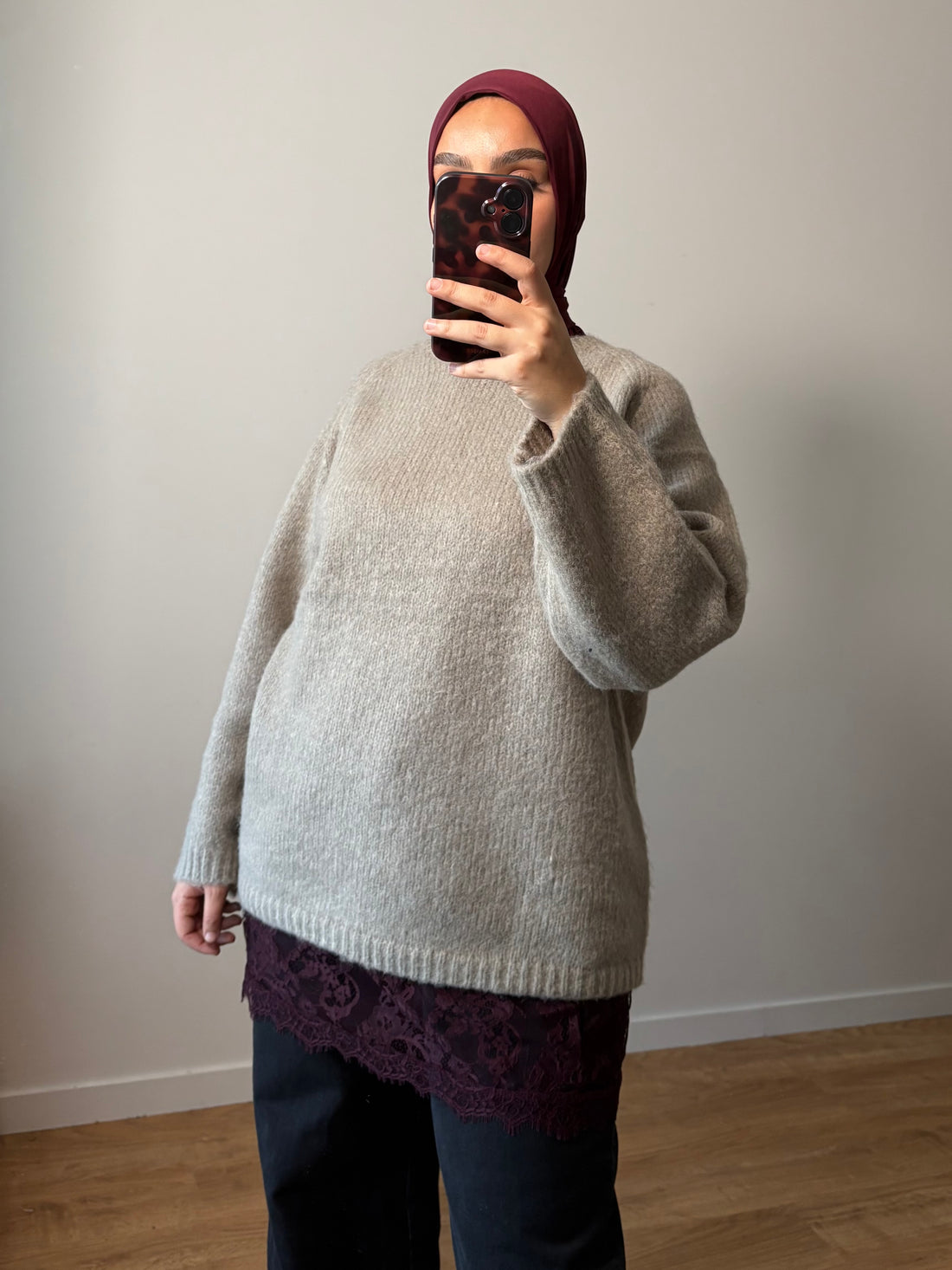 Jupon dentelle burgundy