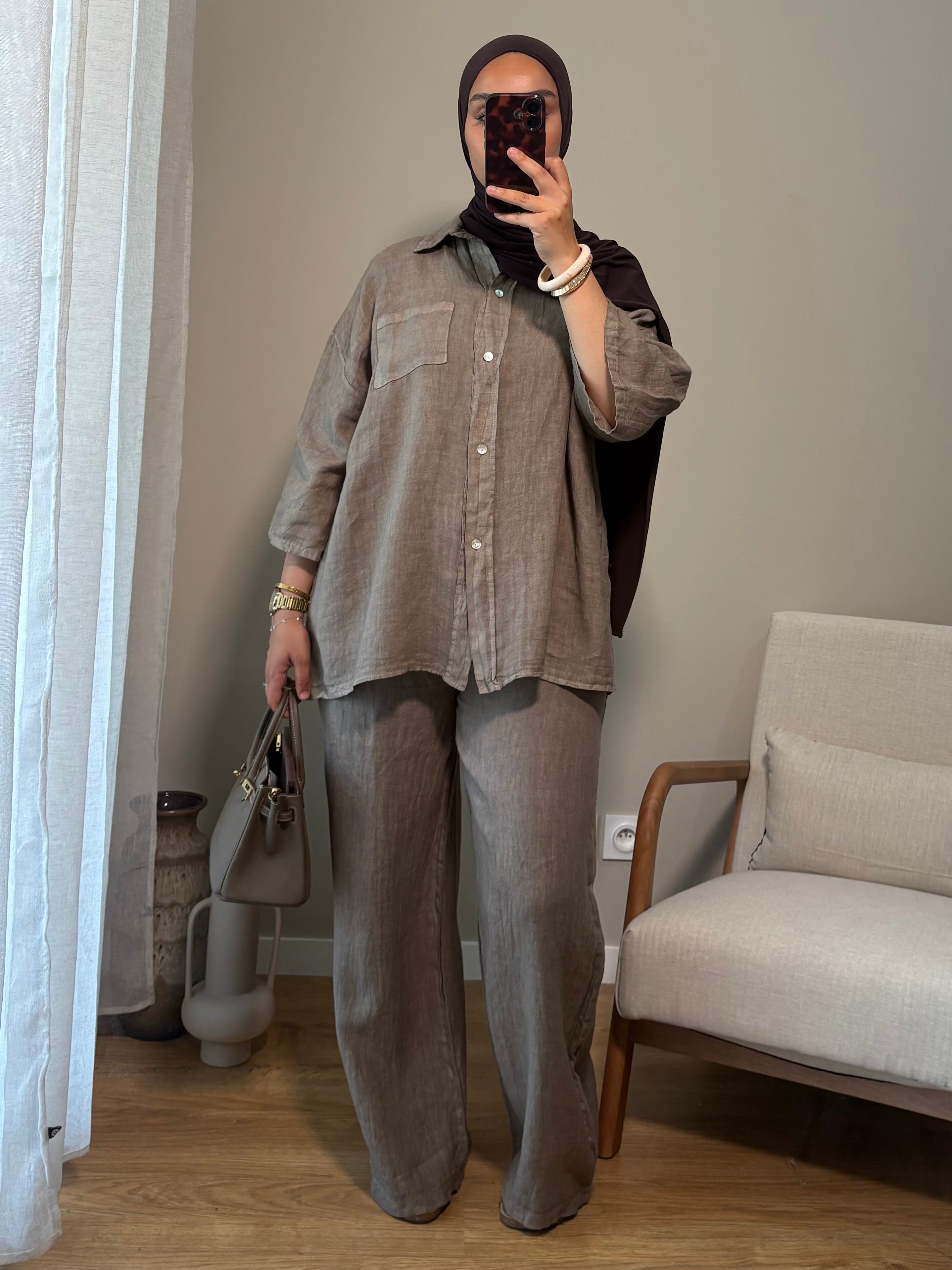 Ensemble 100% lin | Taupe