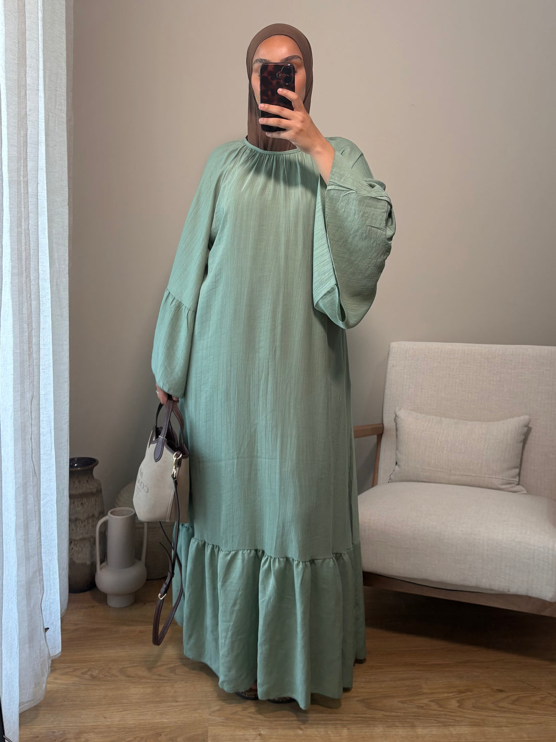 Robe à volant | Sauge