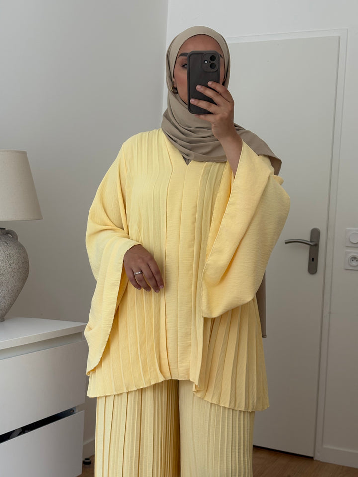 Ensembles plissé jaune