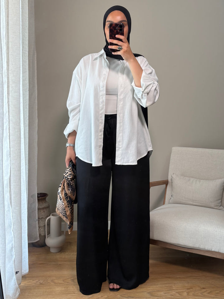 Pantalon satiné | Noir