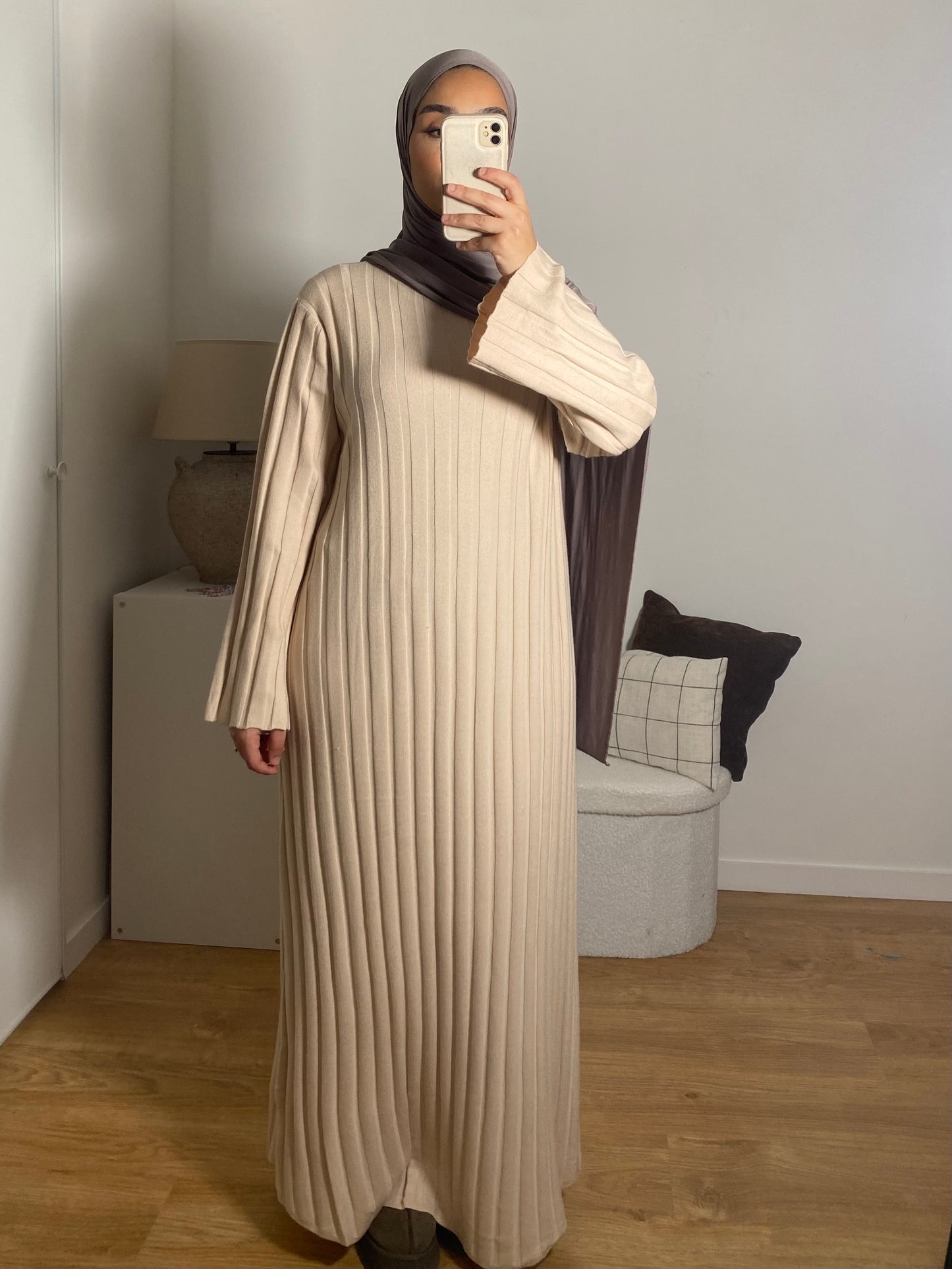 Robe Faiza plissée crème