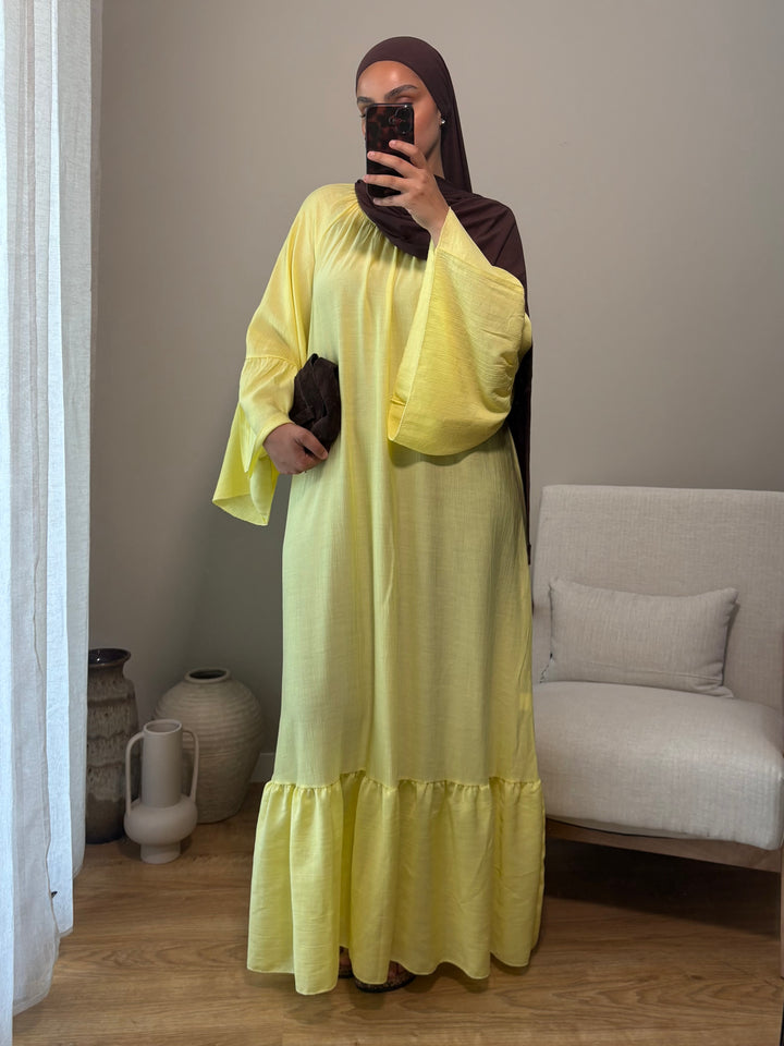 Robe à volant | Jaune