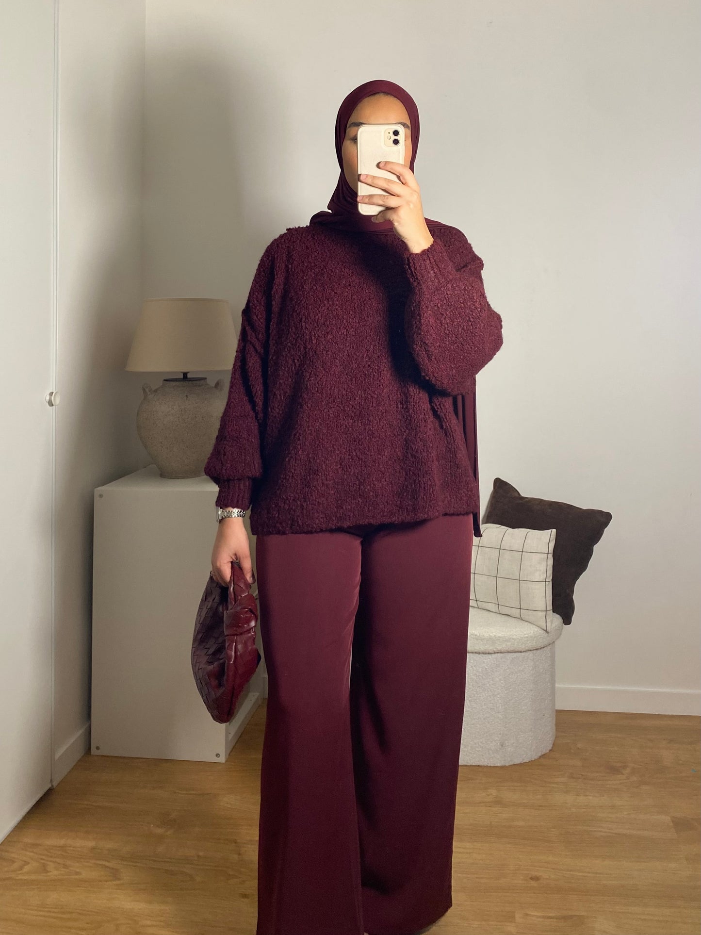 Pull bouclette Nanou Bordeaux