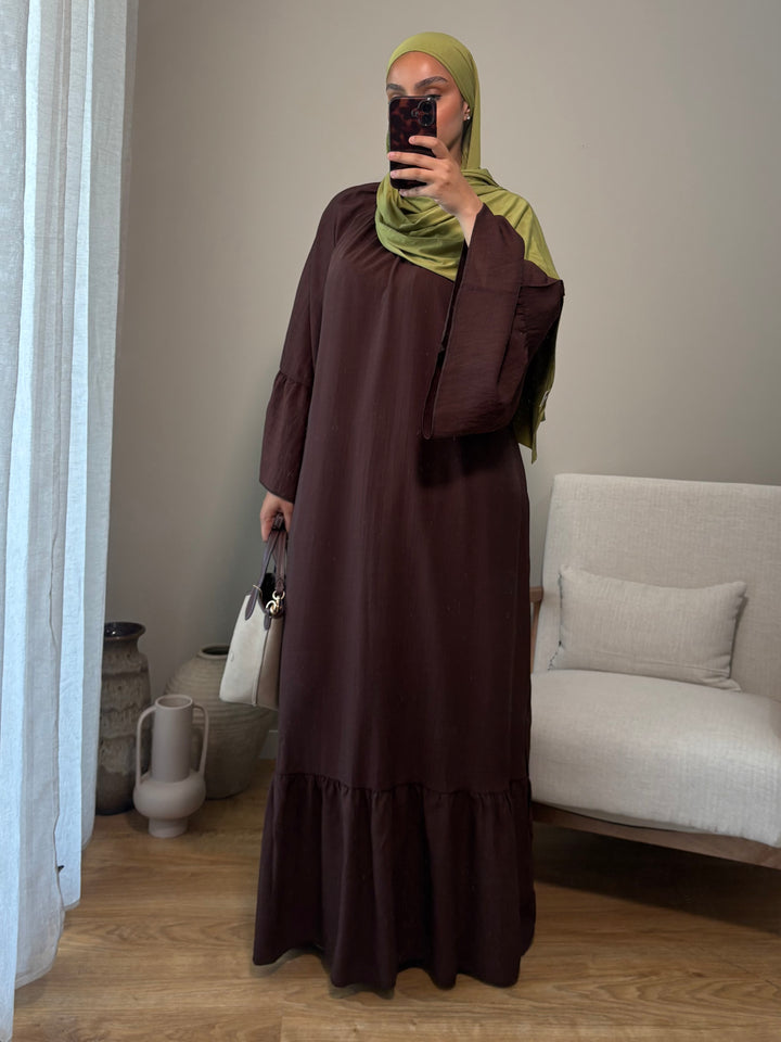 Robe à volant | Marron