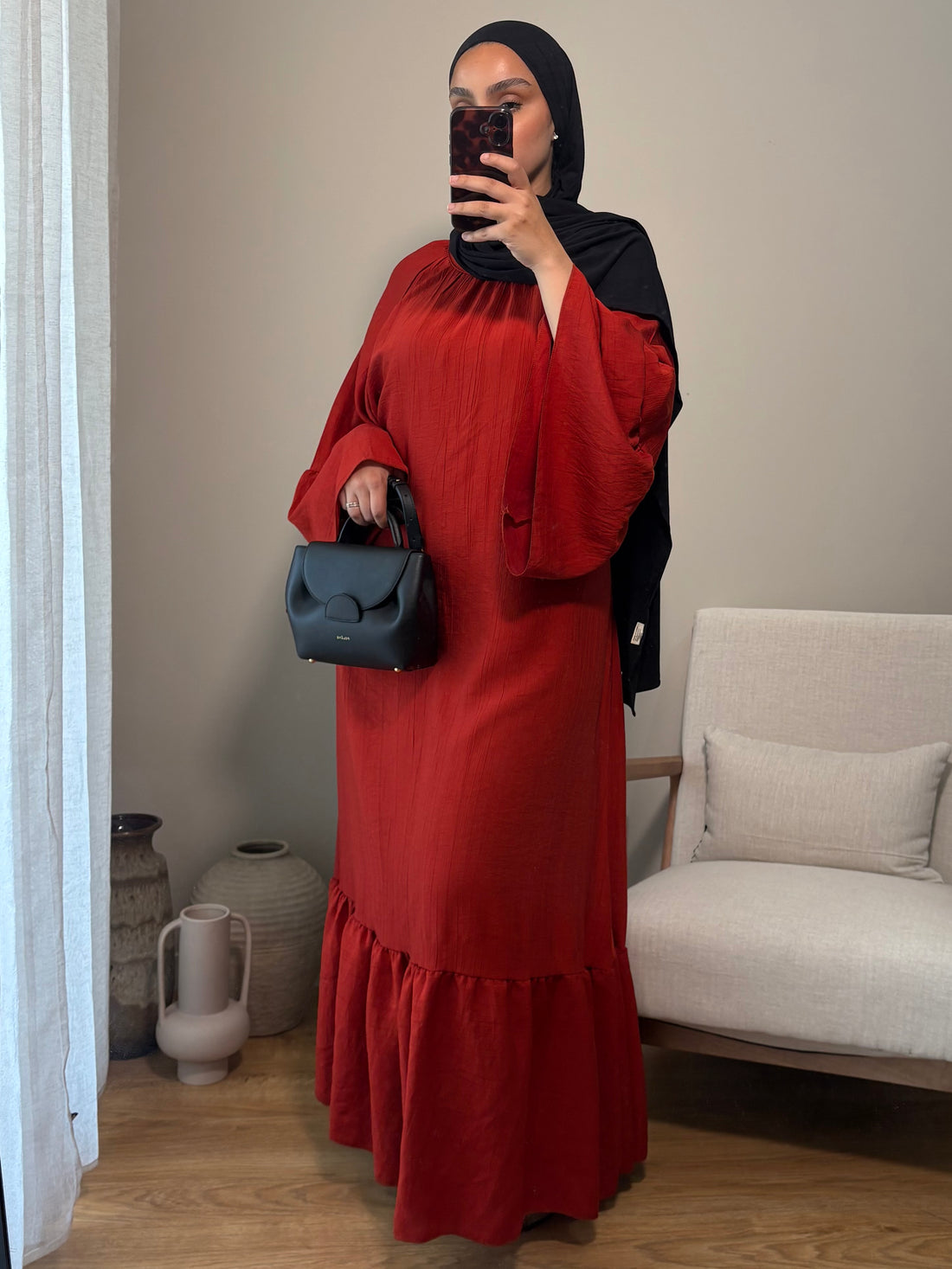 Robe à volant | Brique