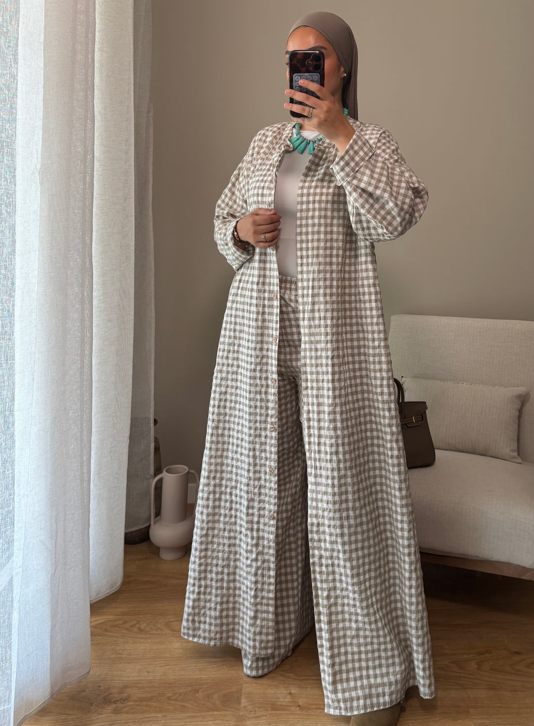 Ensemble Vichy | Taupe